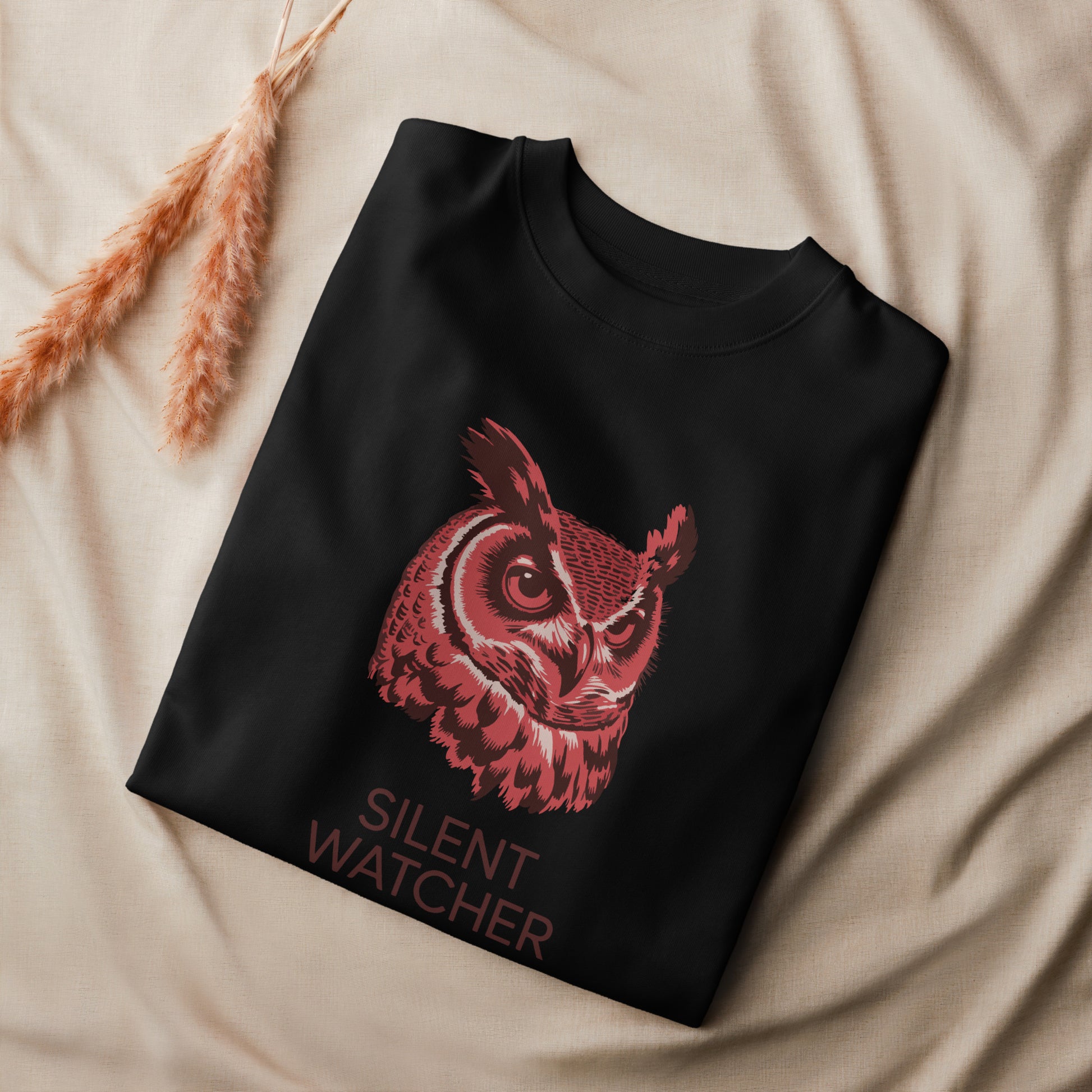 Unisex Organic Sweatshirt: 'Silent Watcher' in Fall | Ethical Owl Clothing USA Dudeily