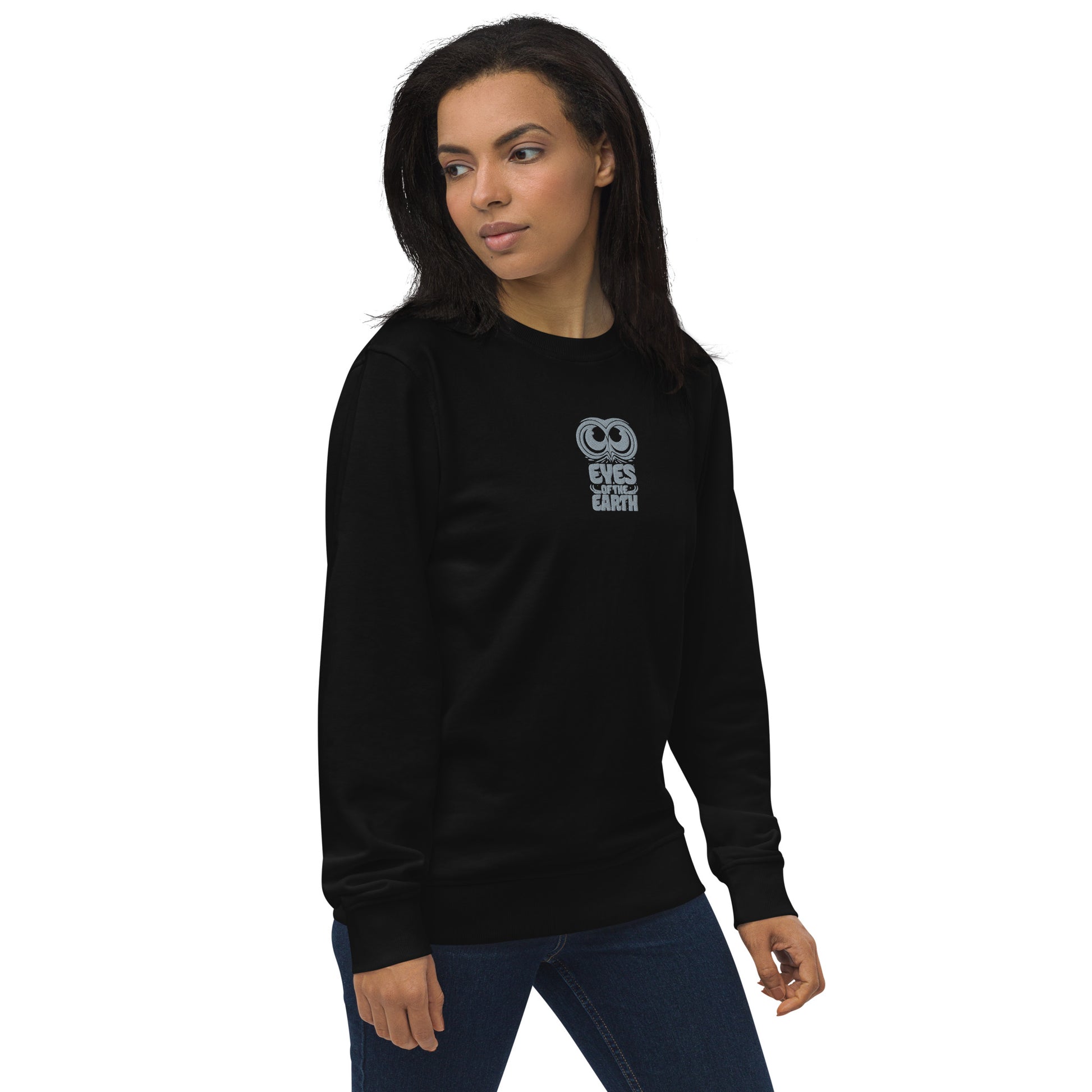 Owl Unisex Organic Sweatshirt: 'Eyes of the Earth' in Fall | Sustainable Fashion USA Dudeily