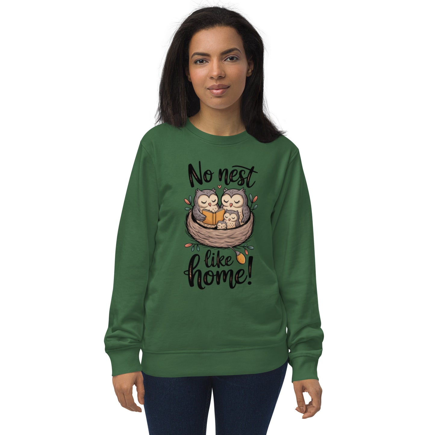 Unisex organic sweatshirt Bottle Green Dudeily