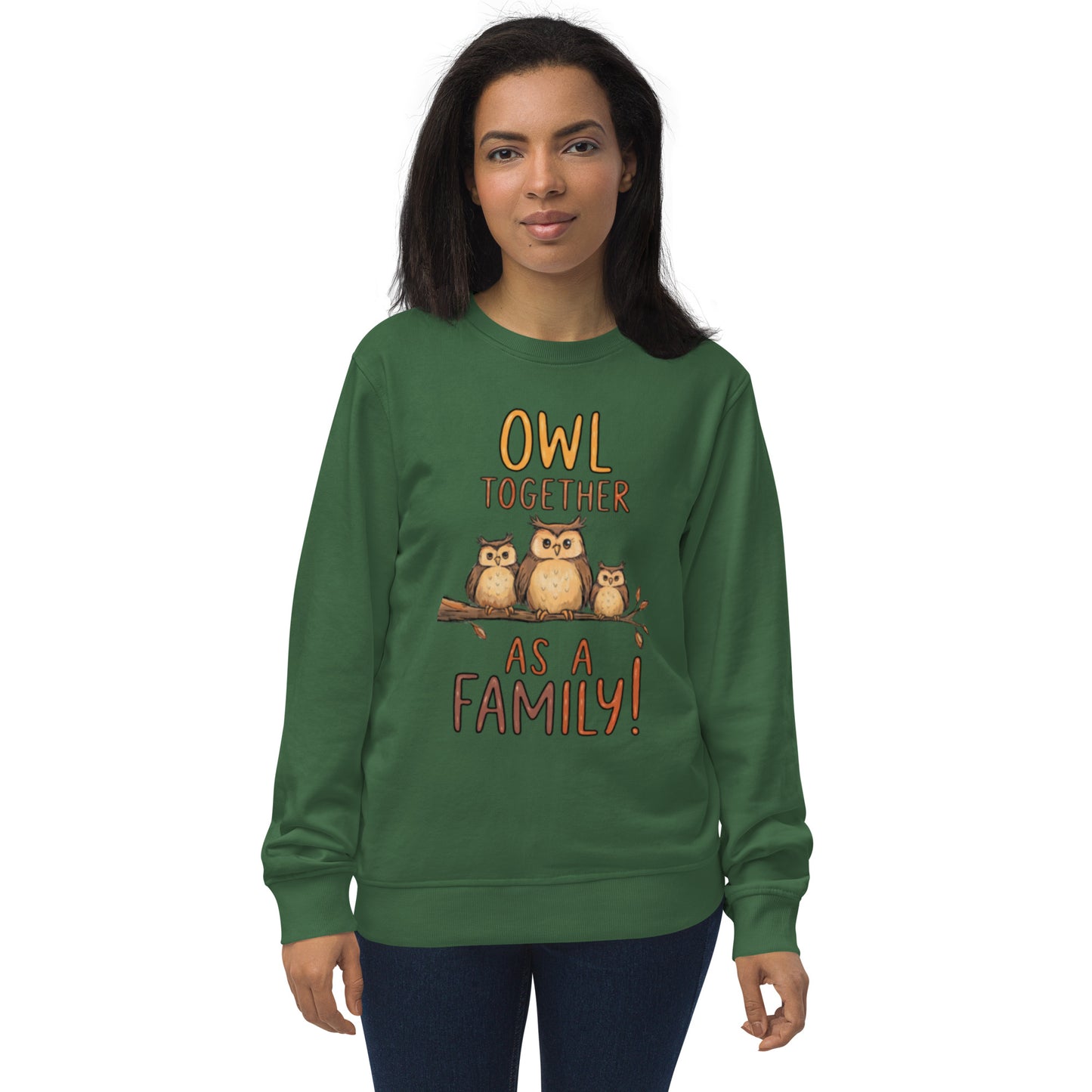 OwlNest Unisex Organic Sweatshirt – Timeless Comfort, Thoughtfully Made Bottle Green Dudeily