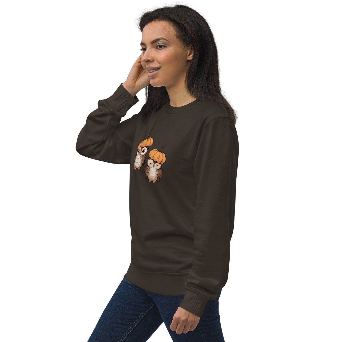 Unisex Organic Sweatshirt: Halloween Owl Eco-Friendly Style USA Dudeily