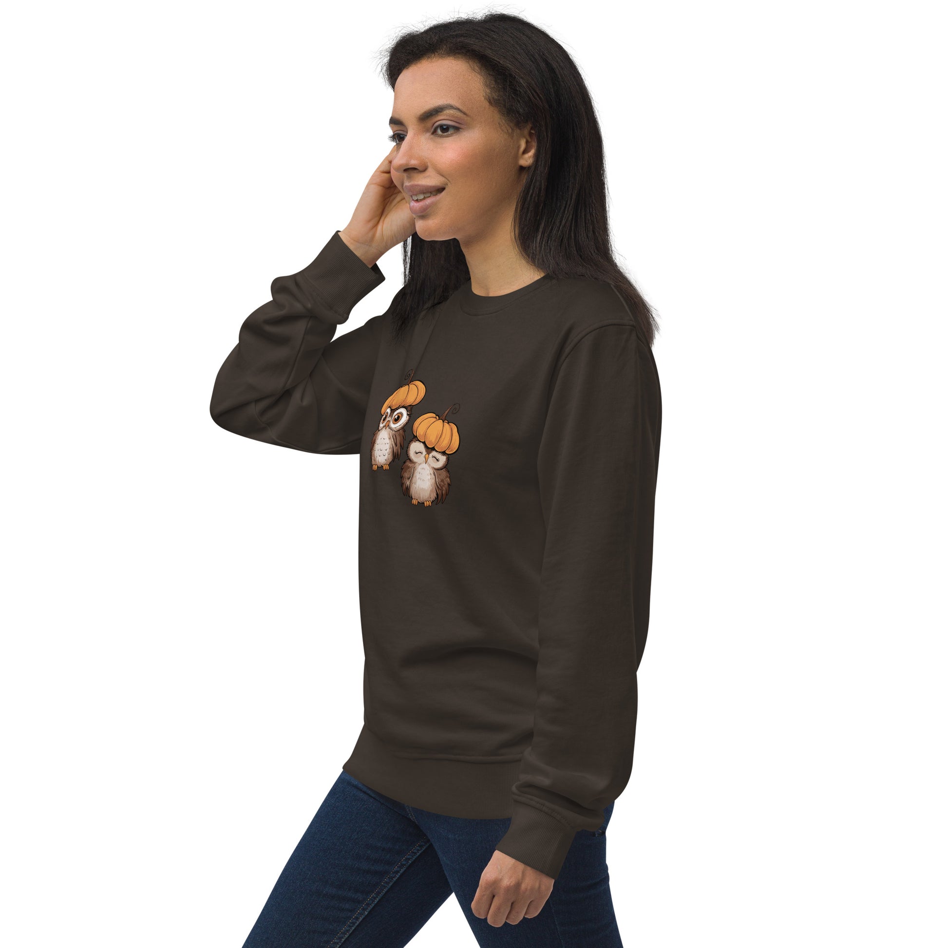 Unisex Organic Sweatshirt: Halloween Owl Eco-Friendly Style USA Dudeily