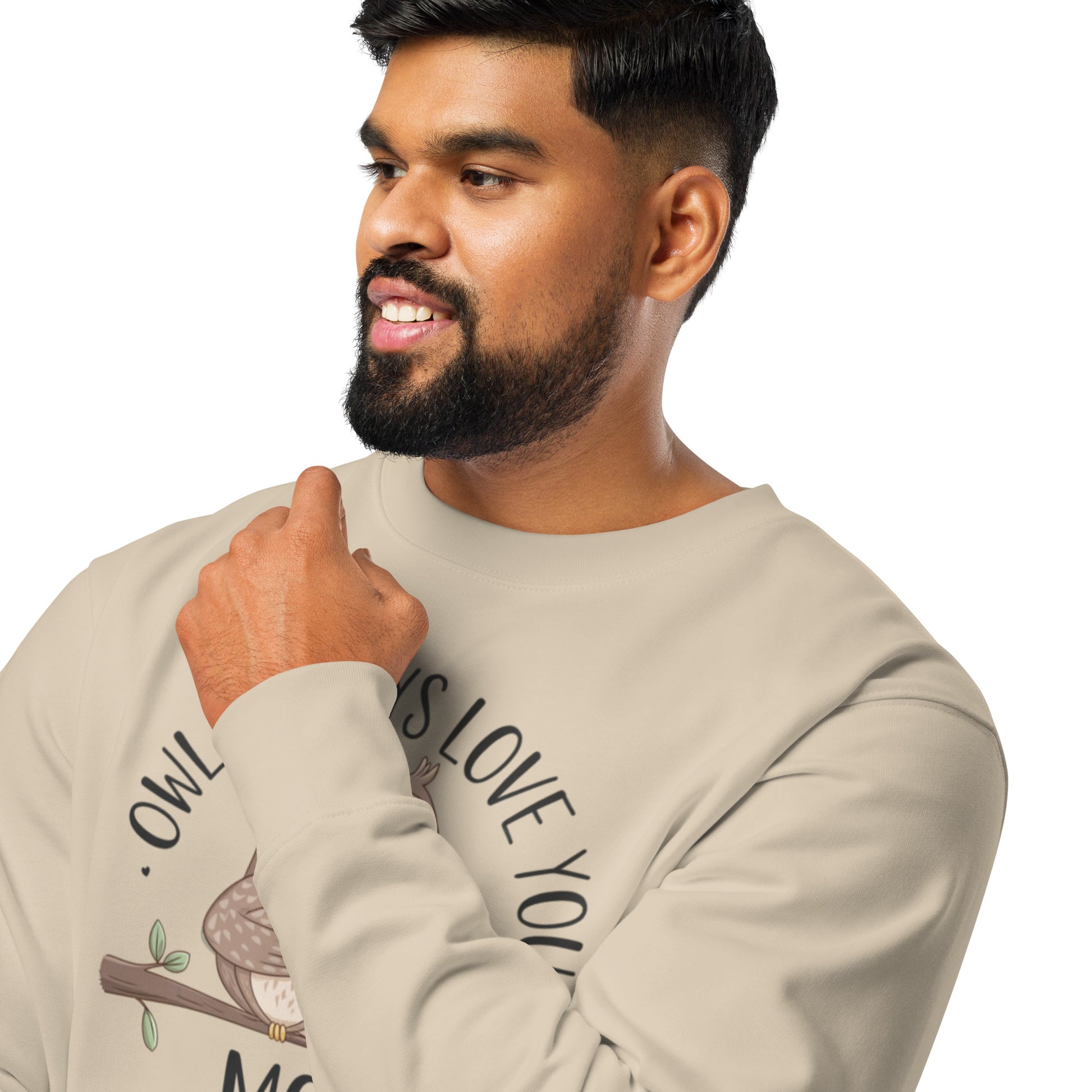 Unisex Organic Sweatshirt – Owl-Themed Eco-Friendly Pullover for Nature Lovers Dudeily