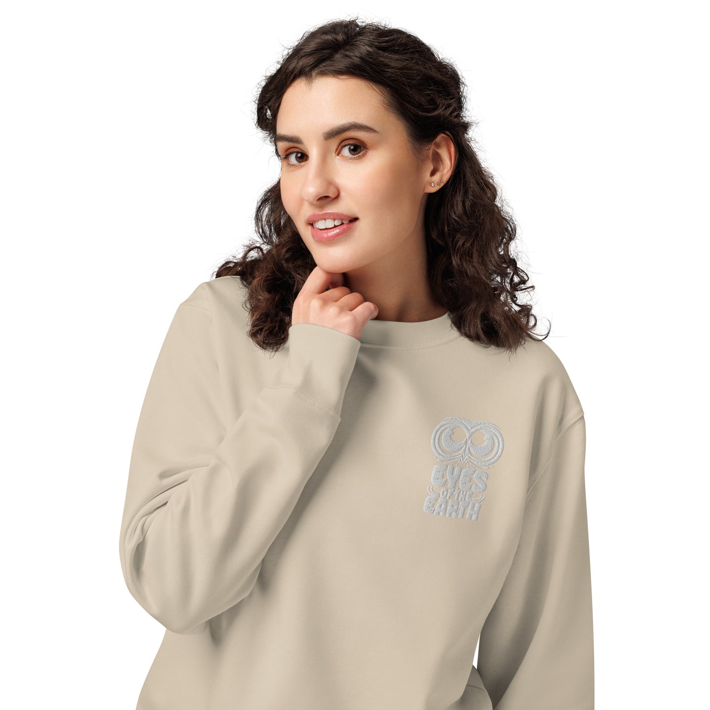 Owl Unisex Organic Sweatshirt: 'Eyes of the Earth' in Fall | Sustainable Fashion USA Dudeily