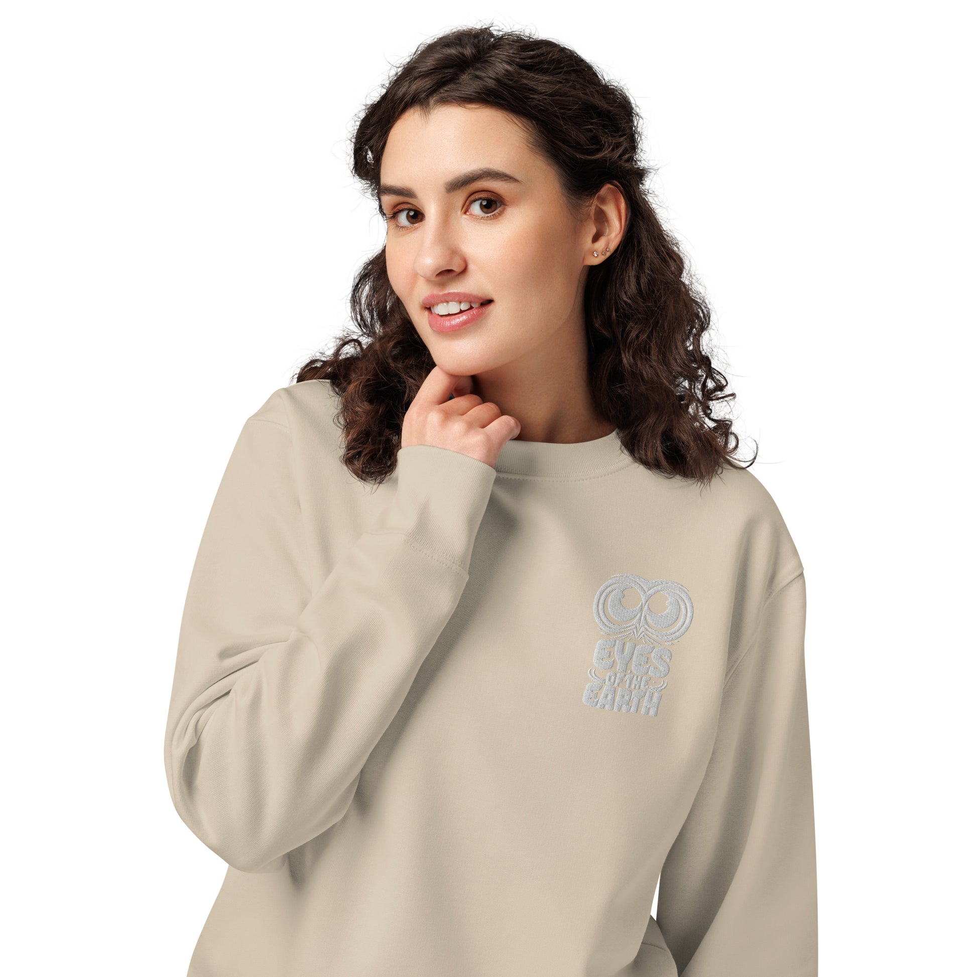 Owl Unisex Organic Sweatshirt: 'Eyes of the Earth' in Fall | Sustainable Fashion USA Dudeily