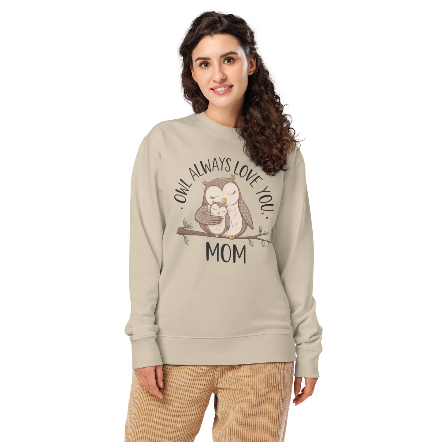 Unisex Organic Sweatshirt – Owl-Themed Eco-Friendly Pullover for Nature Lovers Dudeily