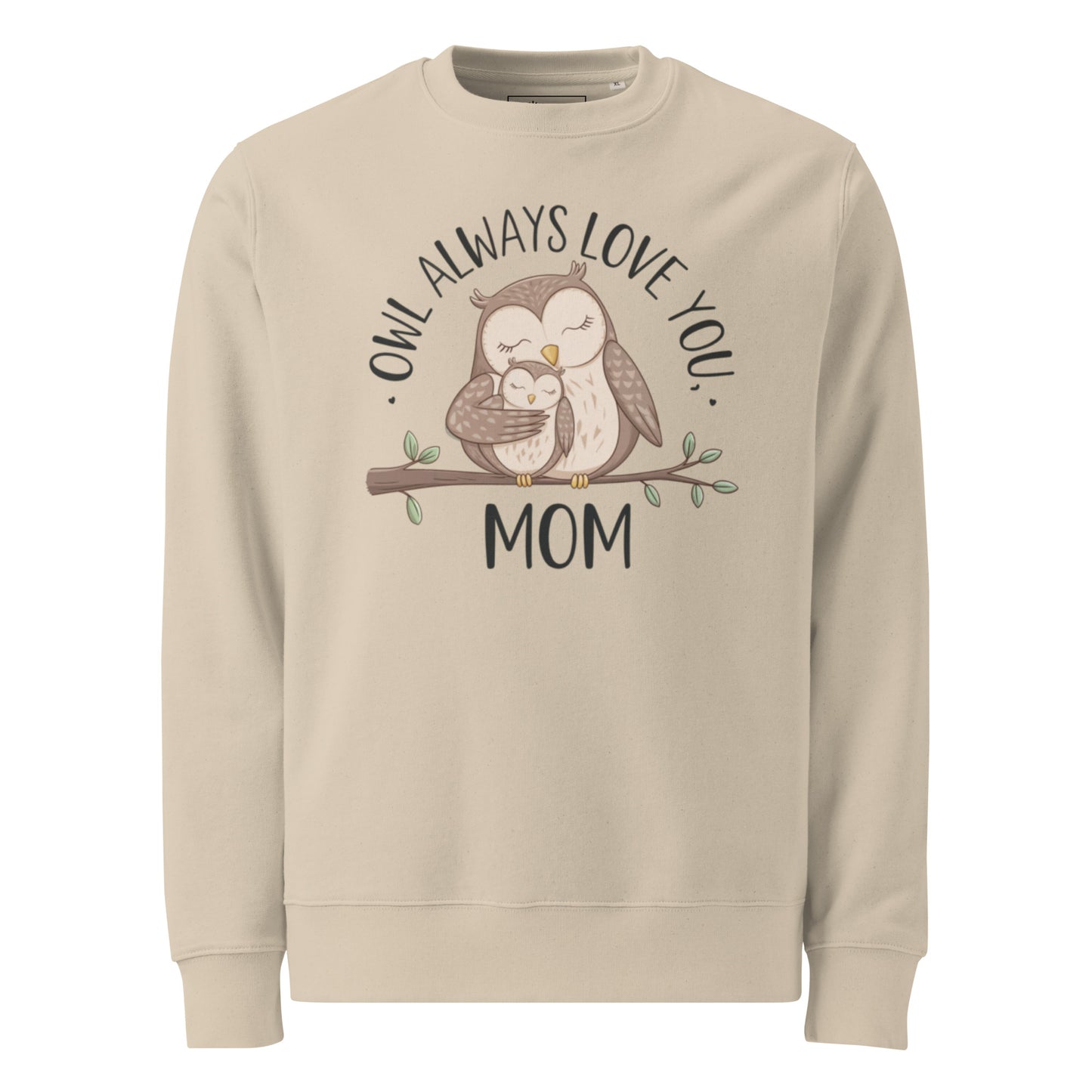 Unisex Organic Sweatshirt – Owl-Themed Eco-Friendly Pullover for Nature Lovers Dudeily