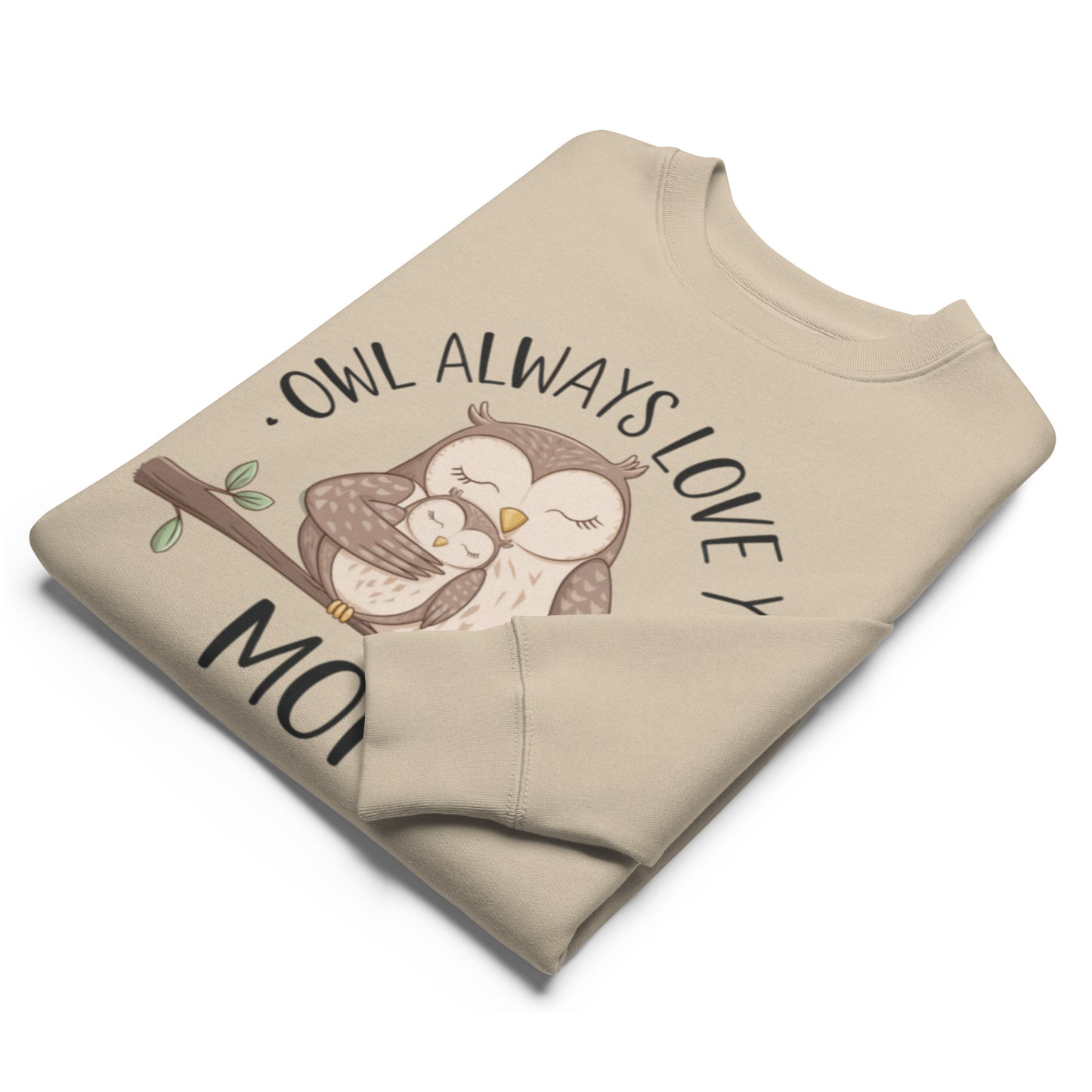 Unisex Organic Sweatshirt – Owl-Themed Eco-Friendly Pullover for Nature Lovers Desert Dust Dudeily
