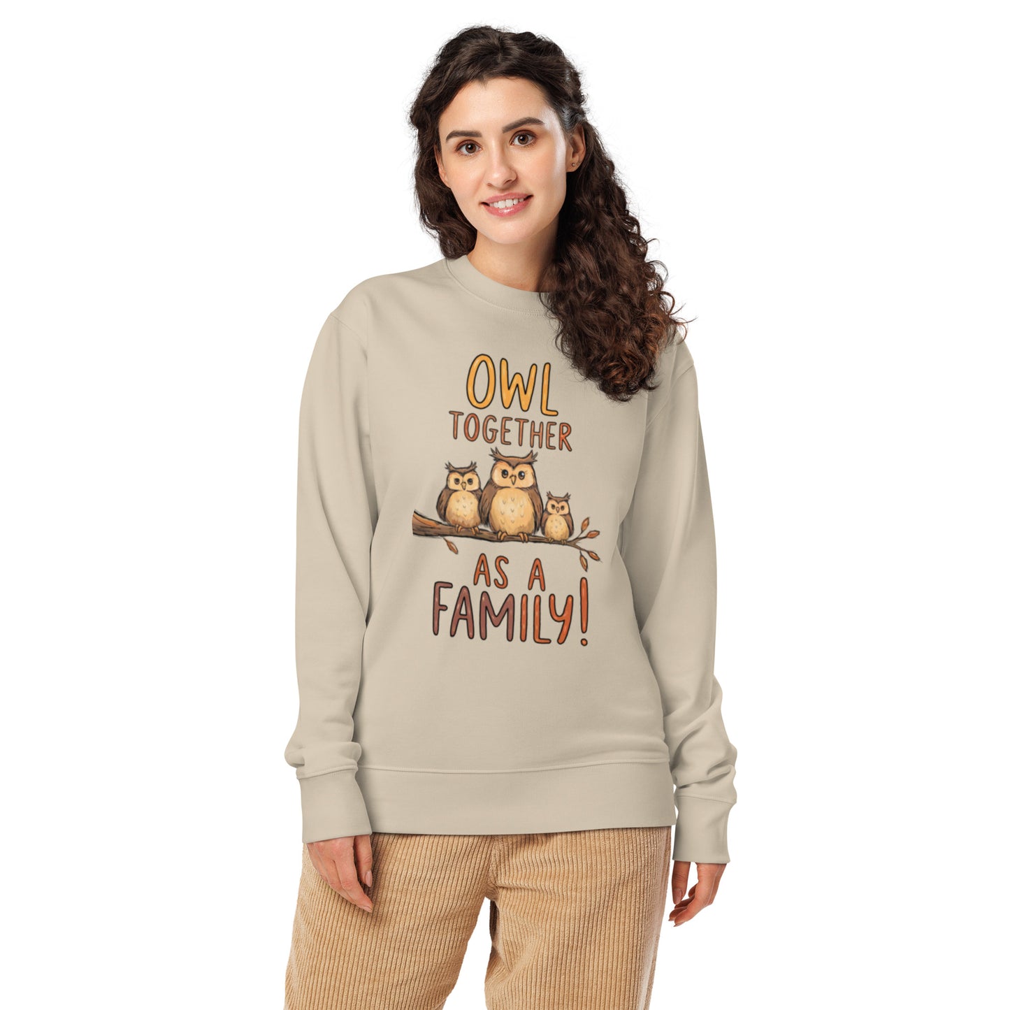 OwlNest Unisex Organic Sweatshirt – Cozy Up with Sustainable Comfort Desert Dust Dudeily