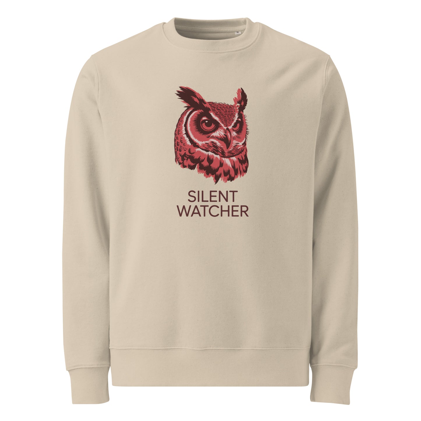 Unisex Organic Sweatshirt: 'Silent Watcher' in Fall | Ethical Owl Clothing USA Dudeily