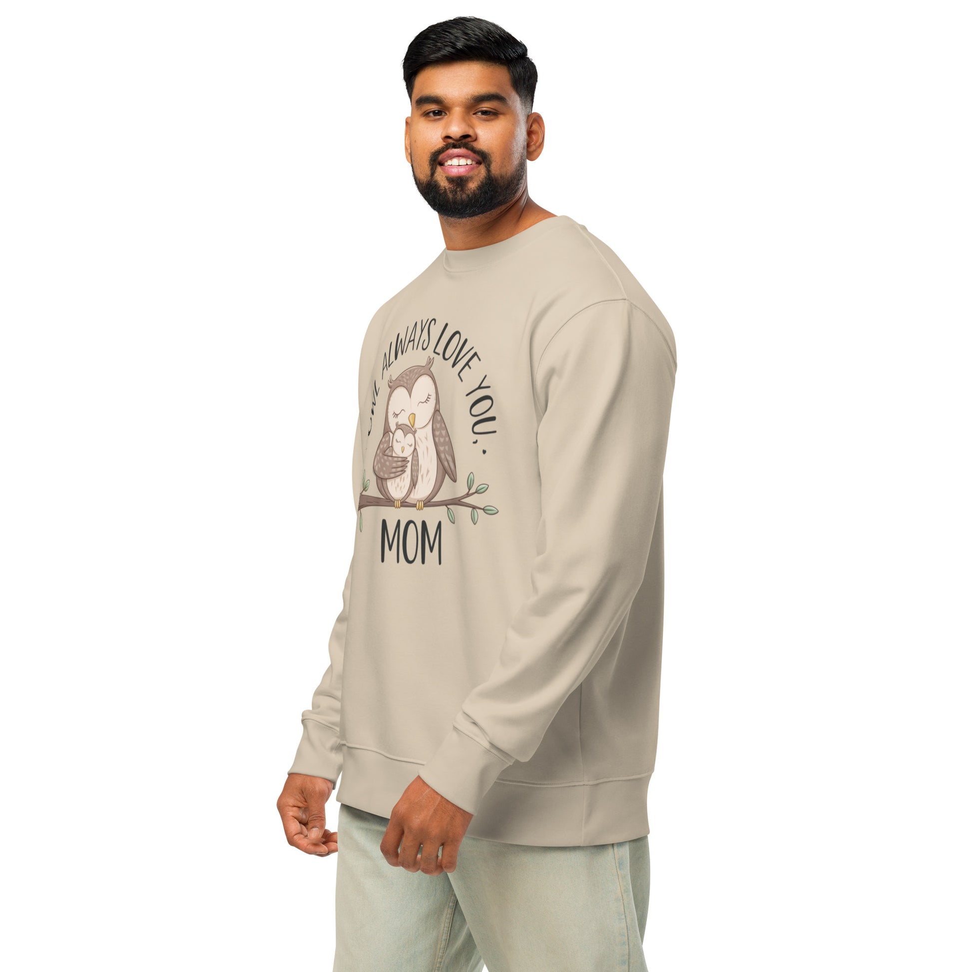 Unisex Organic Sweatshirt – Owl-Themed Eco-Friendly Pullover for Nature Lovers Dudeily