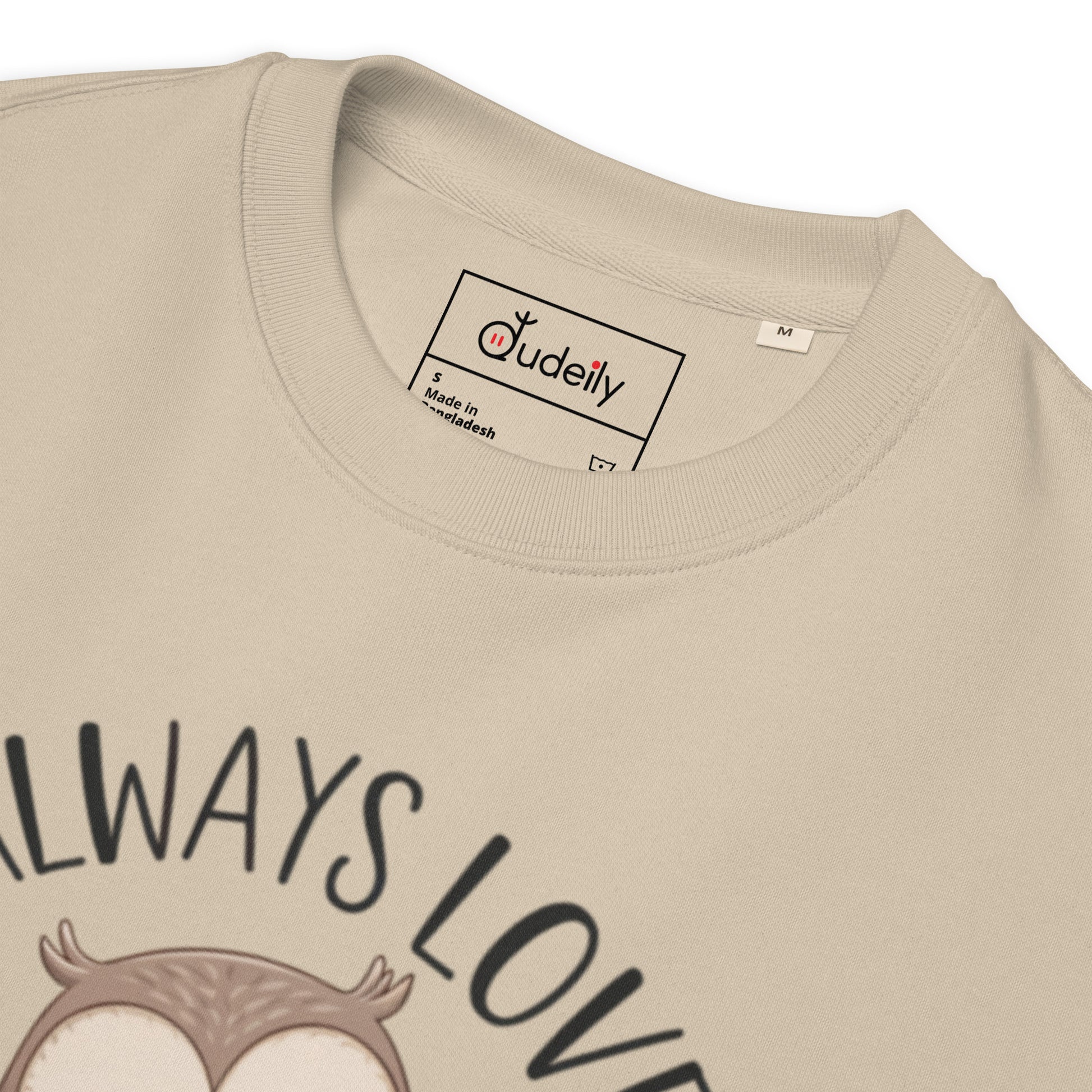 Unisex Organic Sweatshirt – Owl-Themed Eco-Friendly Pullover for Nature Lovers Dudeily