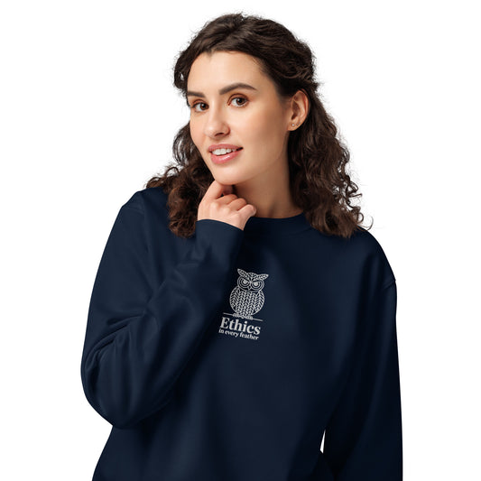 Owl Unisex Organic Sweatshirt – "Ethics in Every Feather" | Sustainable Fashion USA Dudeily