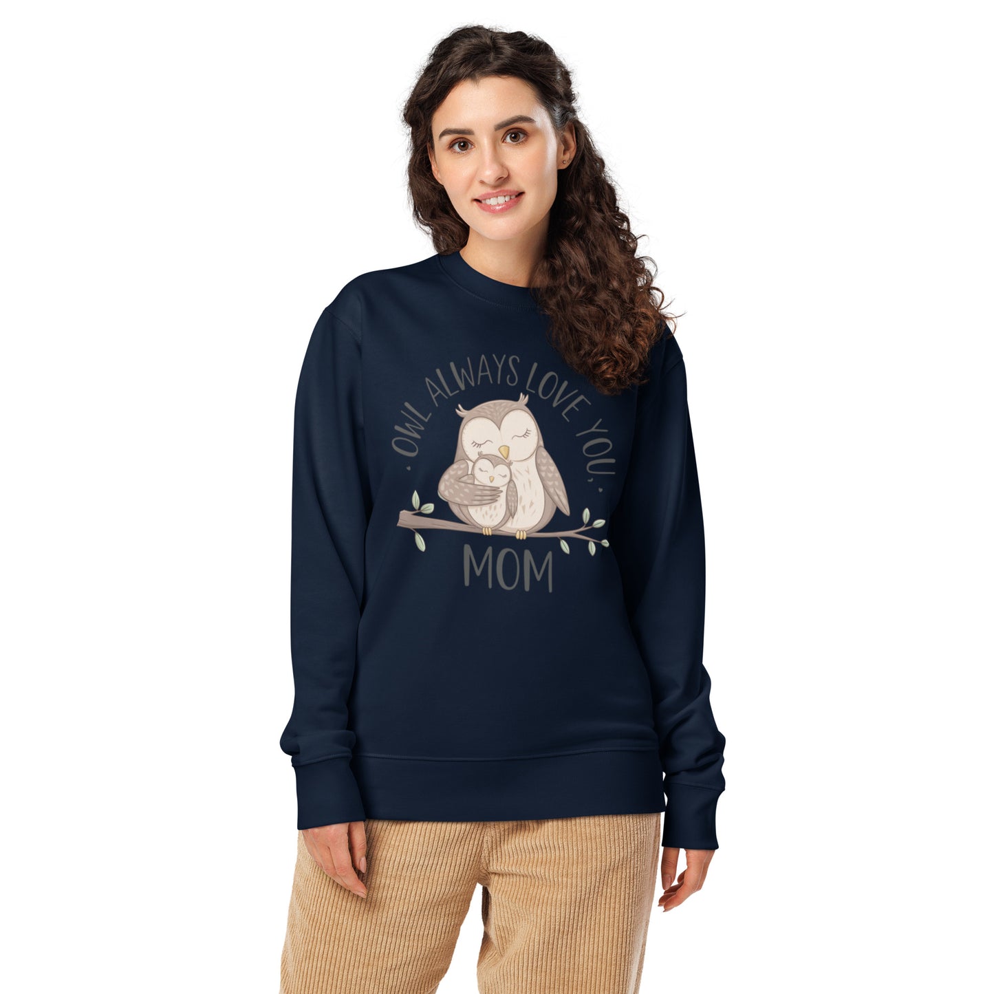 Unisex Organic Sweatshirt – Owl-Themed Eco-Friendly Pullover for Nature Lovers Dudeily