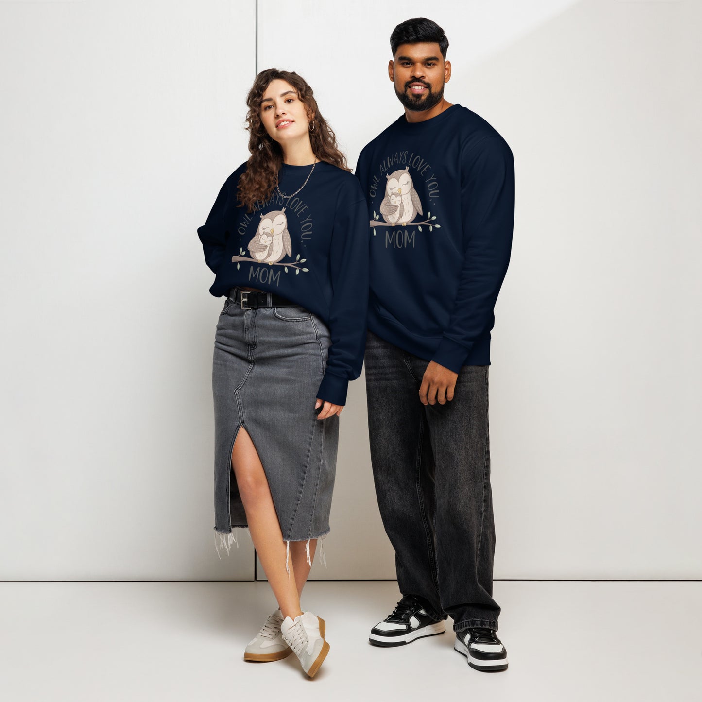 Unisex Organic Sweatshirt – Owl-Themed Eco-Friendly Pullover for Nature Lovers Dudeily