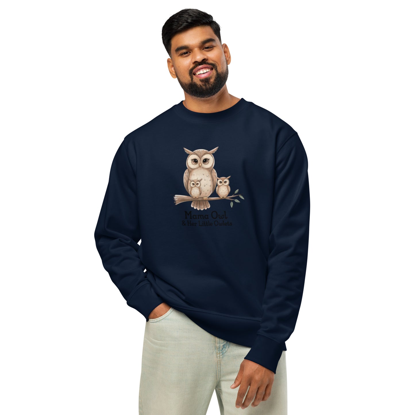 Unisex Organic Sweatshirt – Sustainable Owl-Themed Pullover for Eco-Conscious Comfort Dudeily
