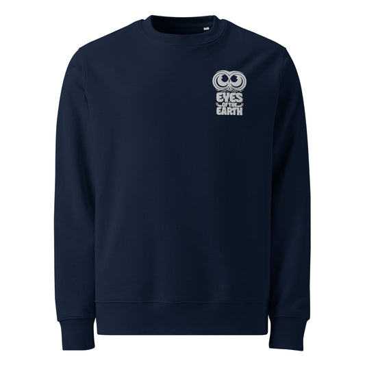 Owl Unisex Organic Sweatshirt: 'Eyes of the Earth' in Fall | Sustainable Fashion USA Dudeily
