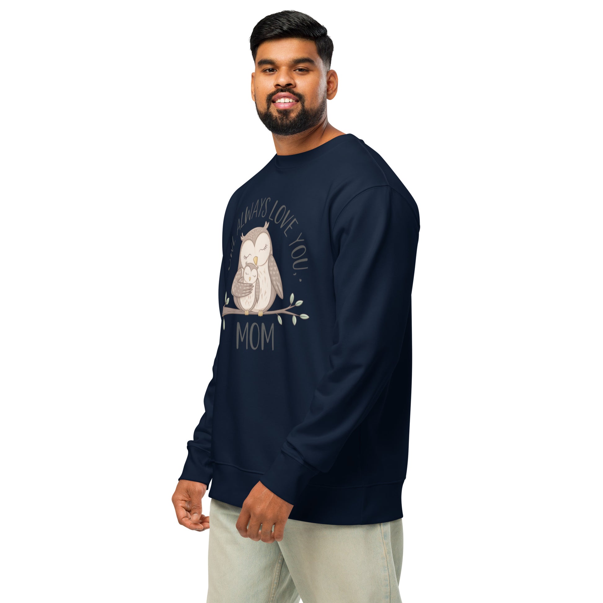 Unisex Organic Sweatshirt – Owl-Themed Eco-Friendly Pullover for Nature Lovers Dudeily