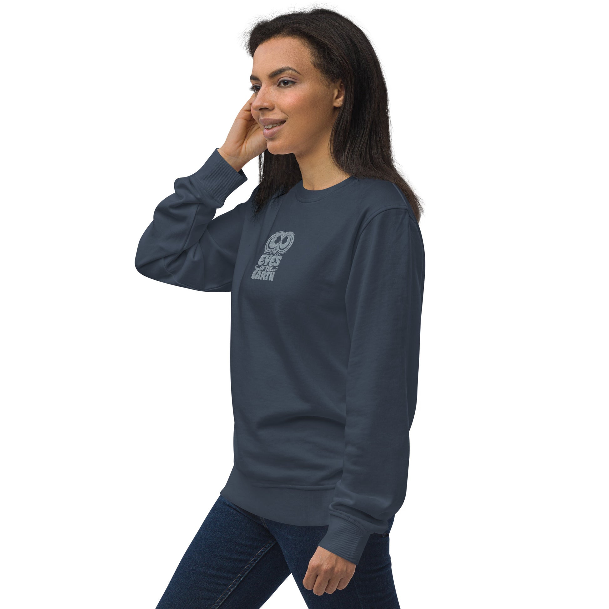 Owl Unisex Organic Sweatshirt: 'Eyes of the Earth' in Fall | Sustainable Fashion USA Dudeily