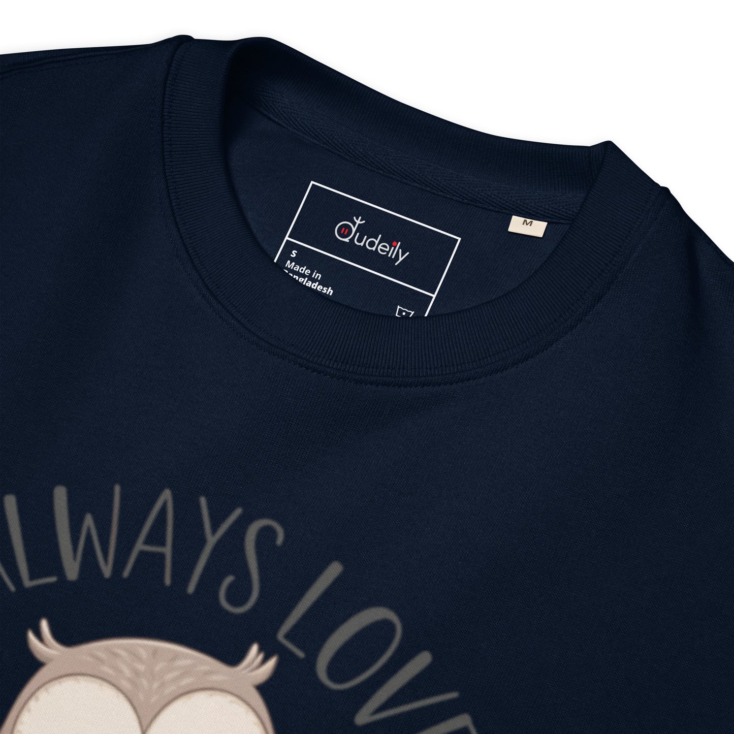 Unisex Organic Sweatshirt – Owl-Themed Eco-Friendly Pullover for Nature Lovers Dudeily