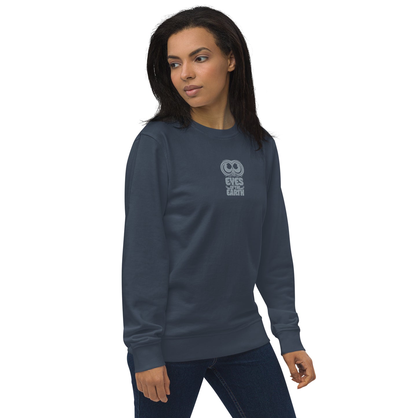 Owl Unisex Organic Sweatshirt: 'Eyes of the Earth' in Fall | Sustainable Fashion USA Dudeily