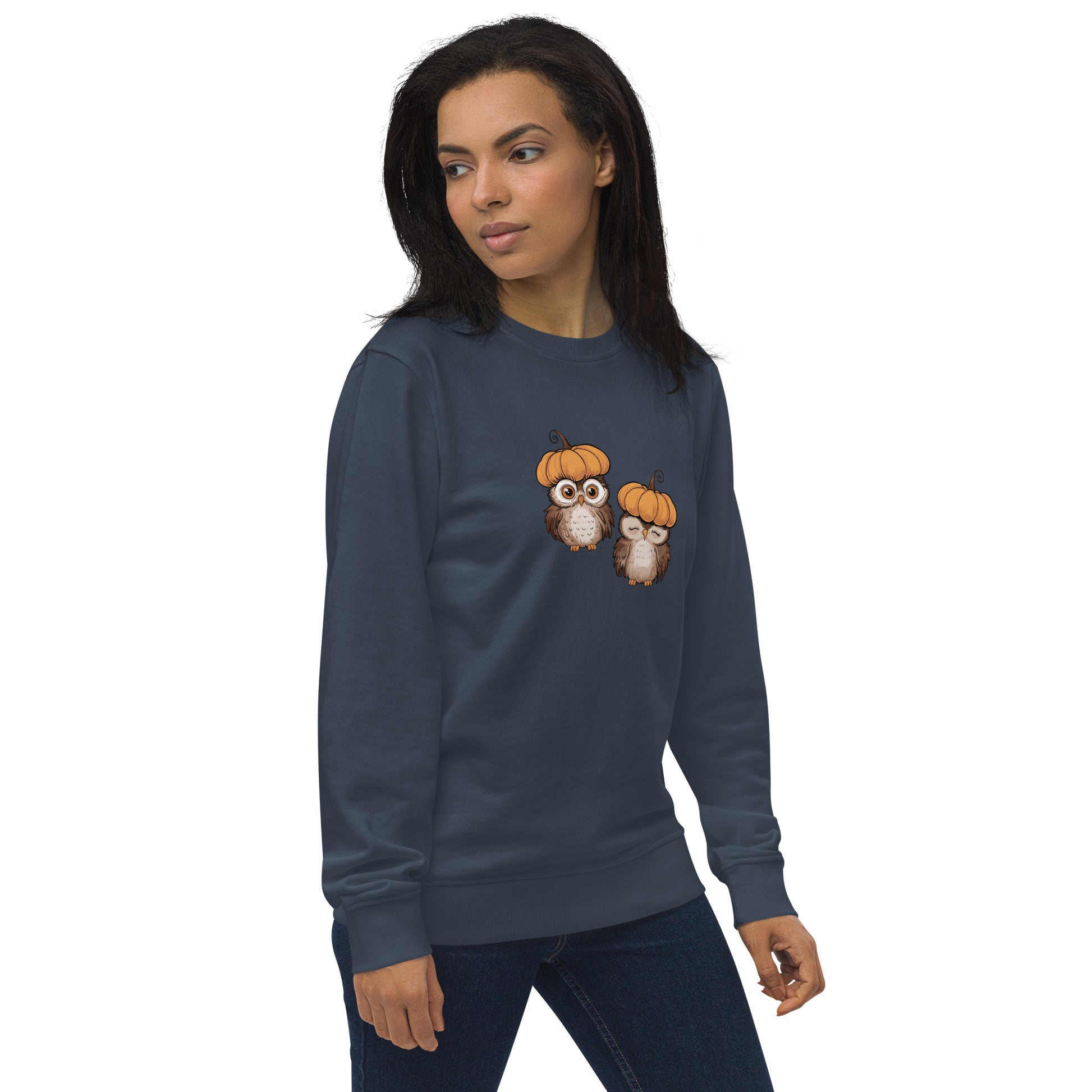 Unisex Organic Sweatshirt: Halloween Owl Eco-Friendly Style USA Dudeily