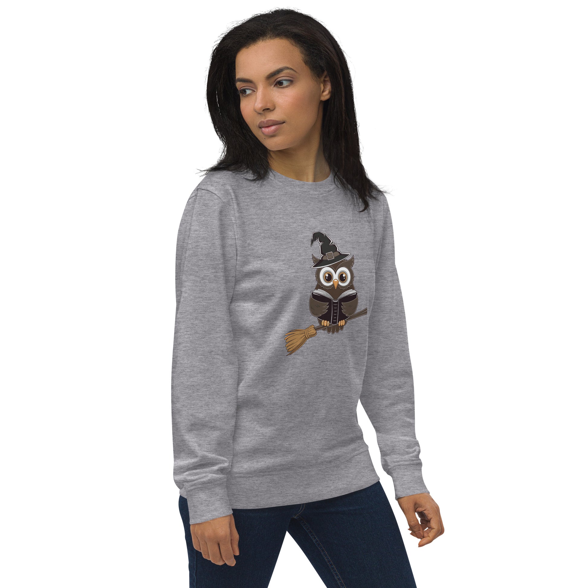 Unisex Organic Sweatshirt: Halloween Owl Cozy Eco-Friendly Style USA Dudeily