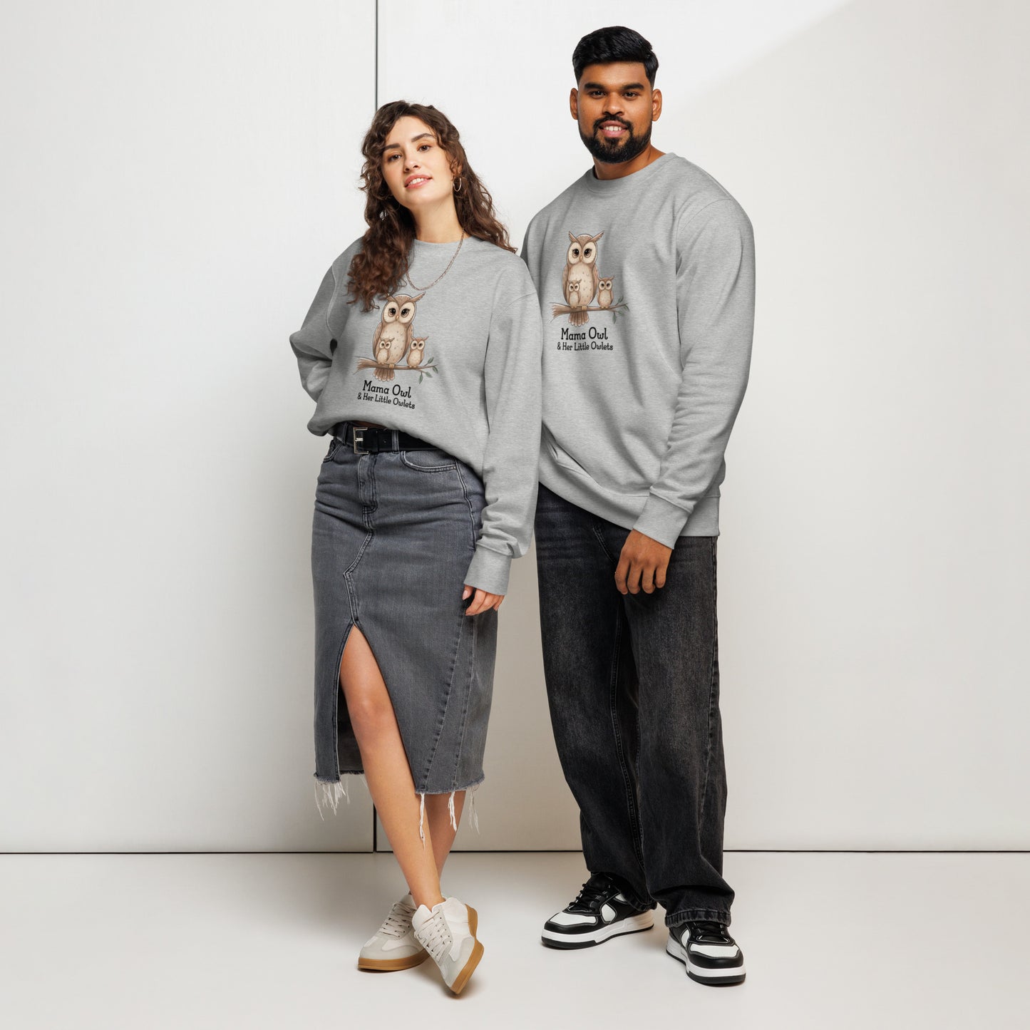 Unisex Organic Sweatshirt – Sustainable Owl-Themed Pullover for Eco-Conscious Comfort Dudeily