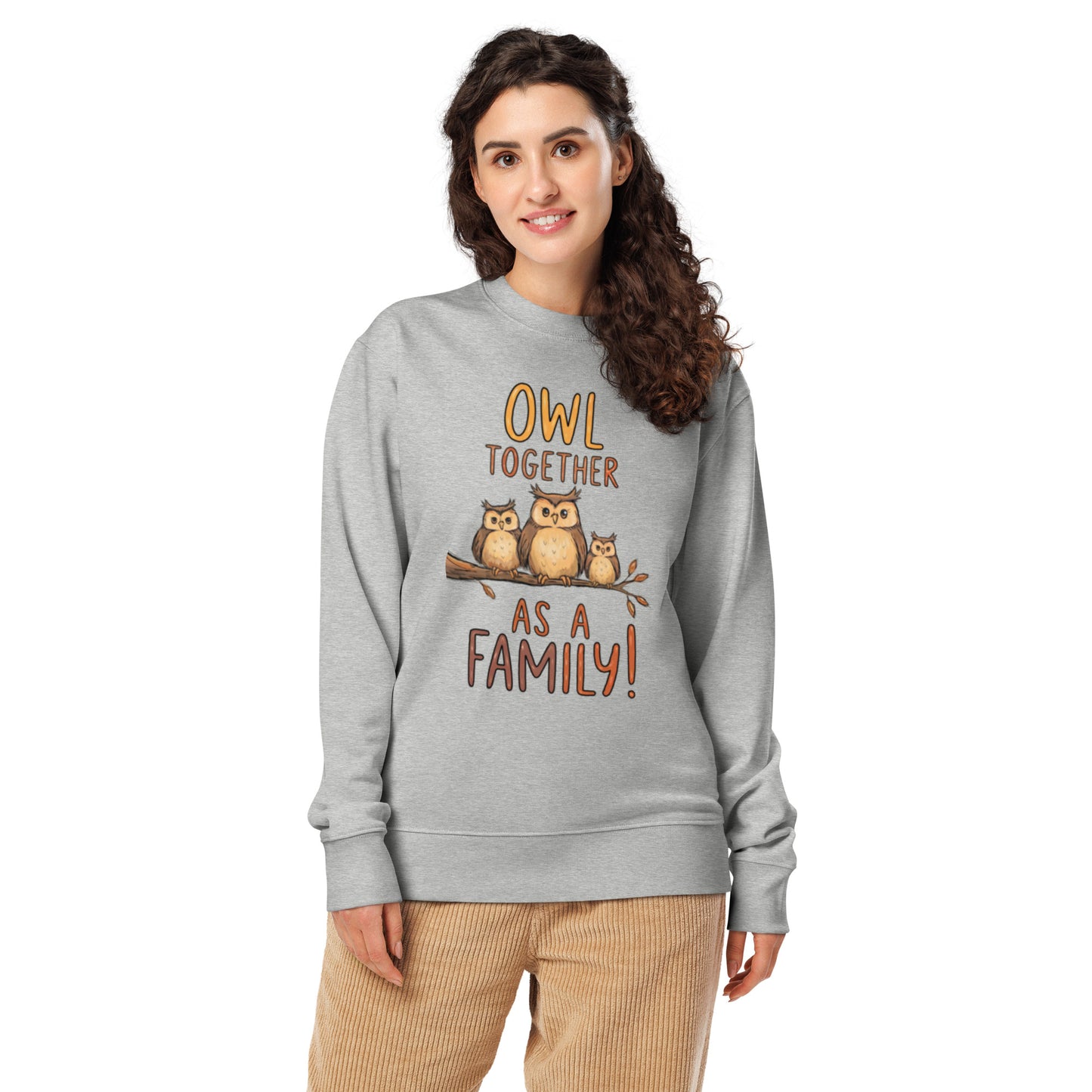 OwlNest Unisex Organic Sweatshirt – Cozy Up with Sustainable Comfort Heather Grey Dudeily
