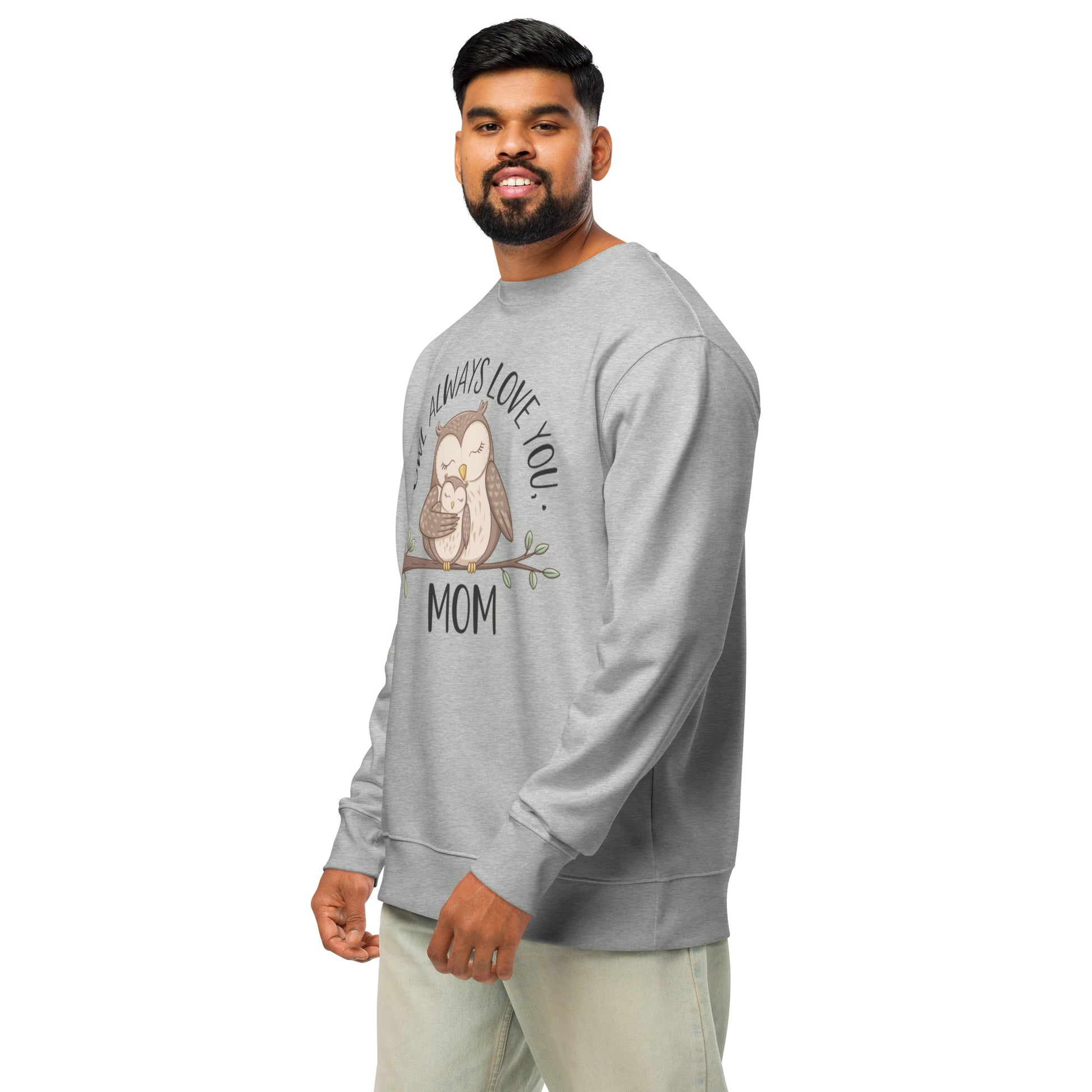 Unisex Organic Sweatshirt – Owl-Themed Eco-Friendly Pullover for Nature Lovers Dudeily