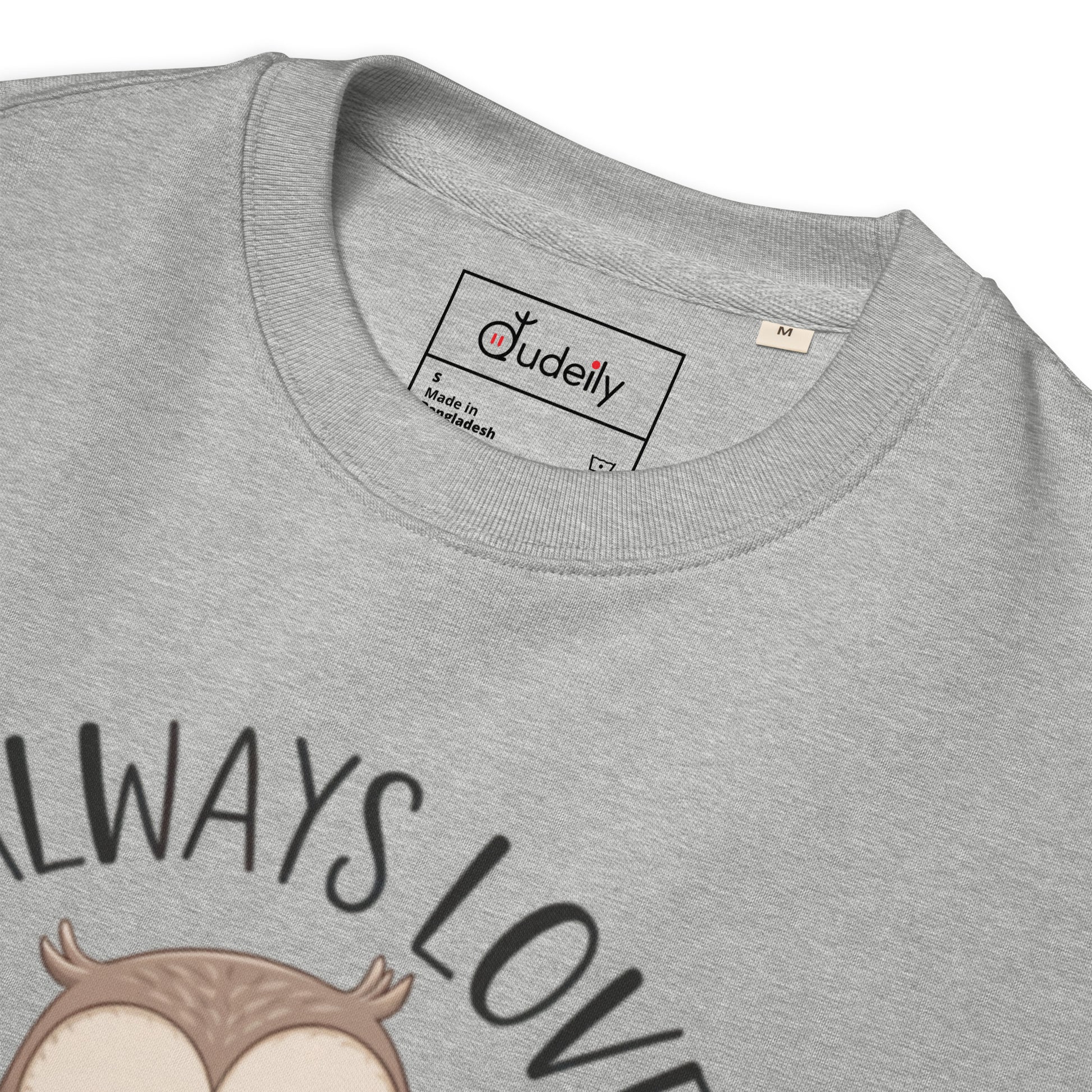 Unisex Organic Sweatshirt – Owl-Themed Eco-Friendly Pullover for Nature Lovers Dudeily