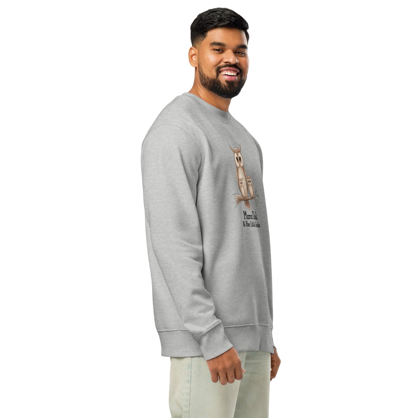 Unisex Organic Sweatshirt – Sustainable Owl-Themed Pullover for Eco-Conscious Comfort Dudeily