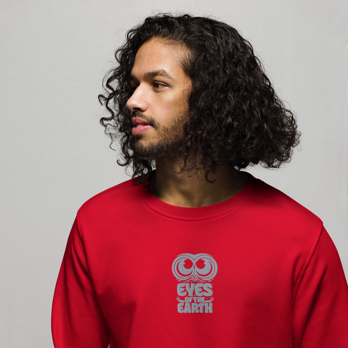 Owl Unisex Organic Sweatshirt: 'Eyes of the Earth' in Fall | Sustainable Fashion USA Dudeily
