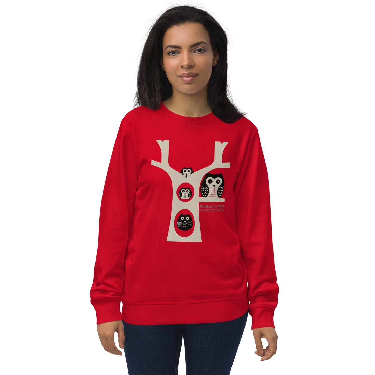 Unisex Organic Sweatshirt by OwlSpirit – Celebrate Family Day with Sustainable Fashion Red Dudeily