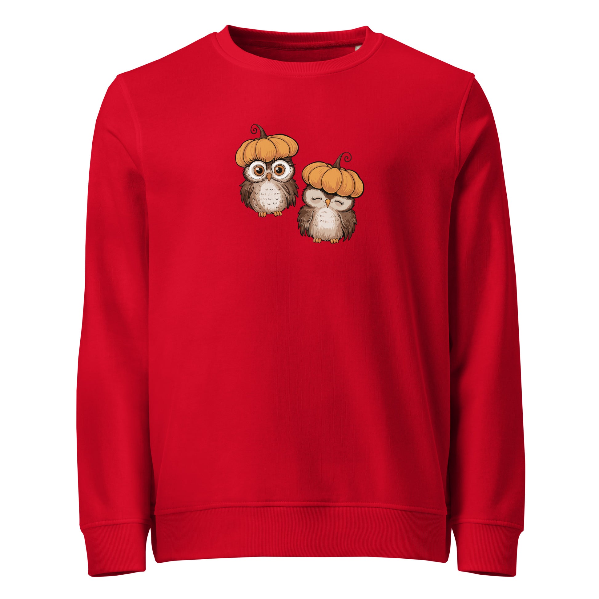 Unisex Organic Sweatshirt: Halloween Owl Eco-Friendly Style USA Dudeily