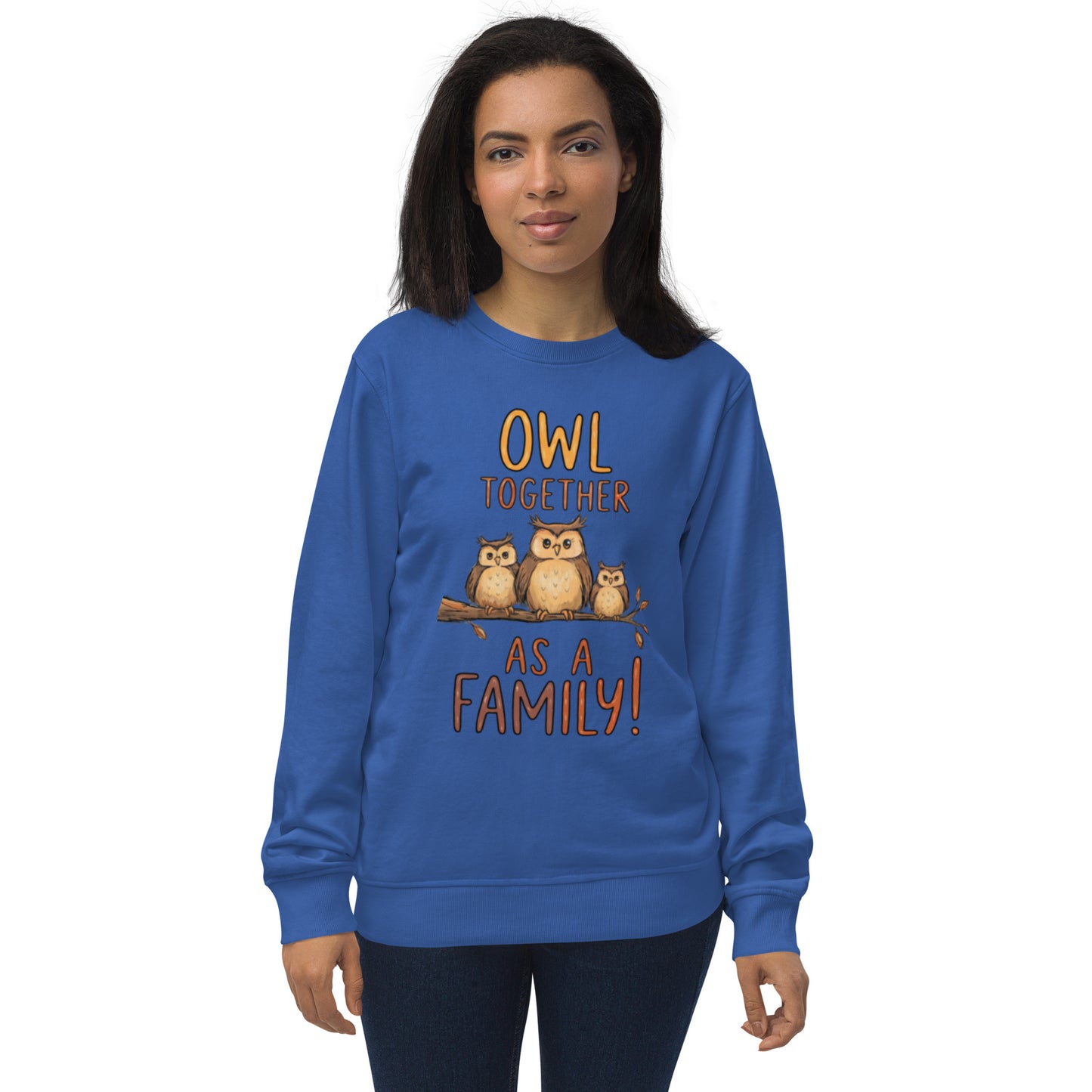 OwlNest Unisex Organic Sweatshirt – Timeless Comfort, Thoughtfully Made Royal Blue Dudeily