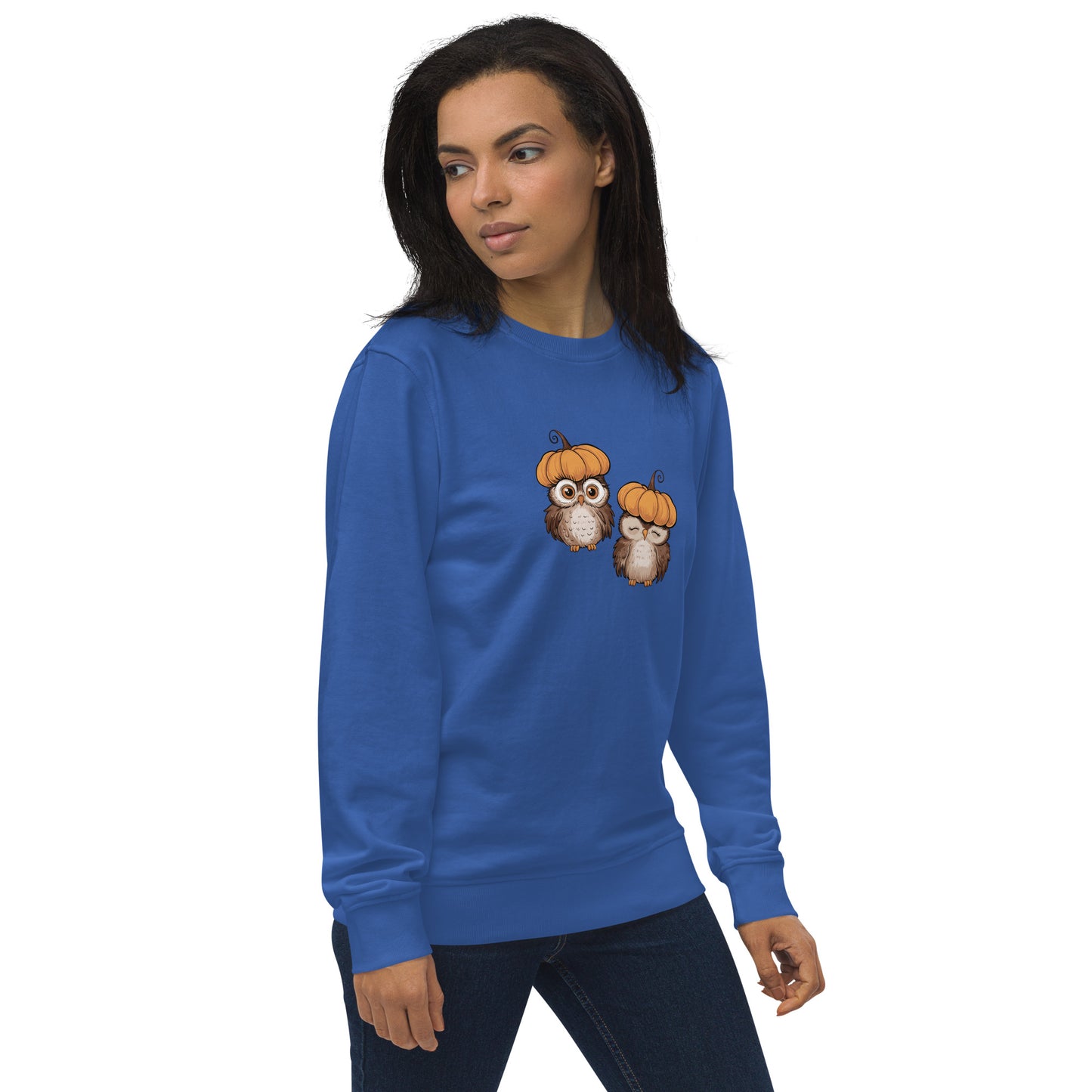 Unisex Organic Sweatshirt: Halloween Owl Eco-Friendly Style USA Dudeily