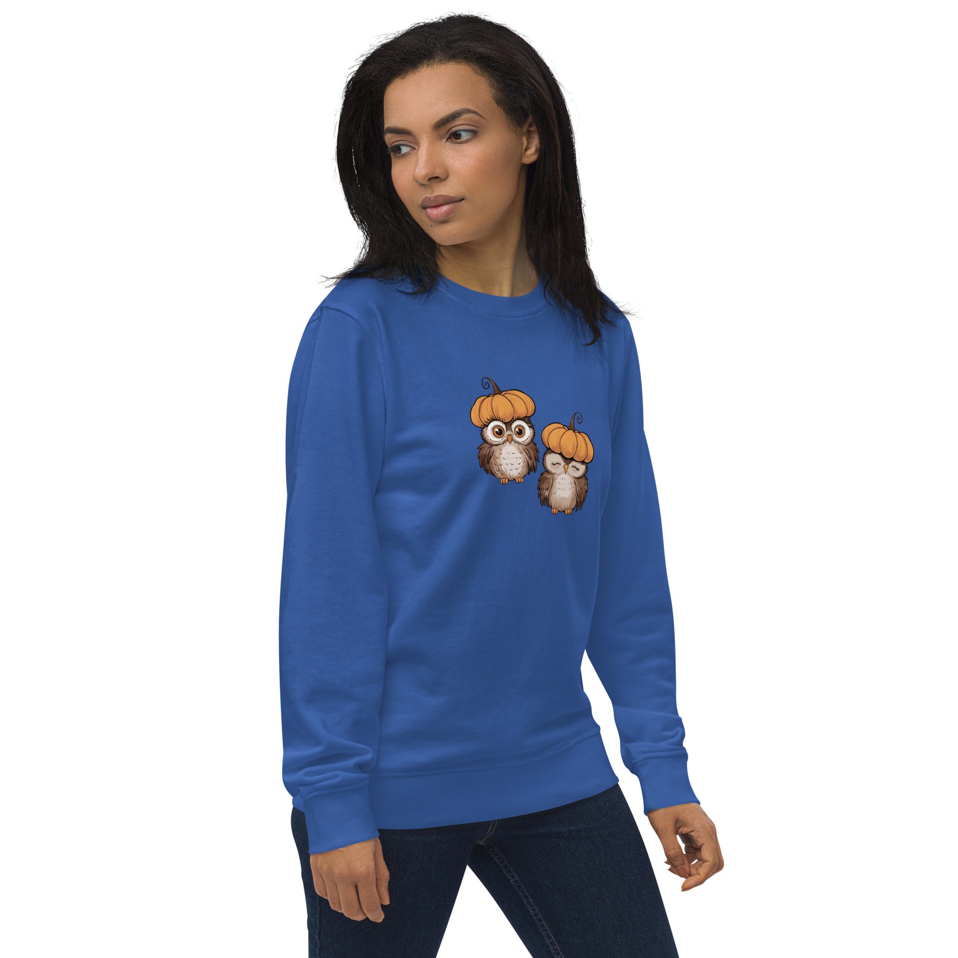 Unisex Organic Sweatshirt: Halloween Owl Eco-Friendly Style USA Dudeily