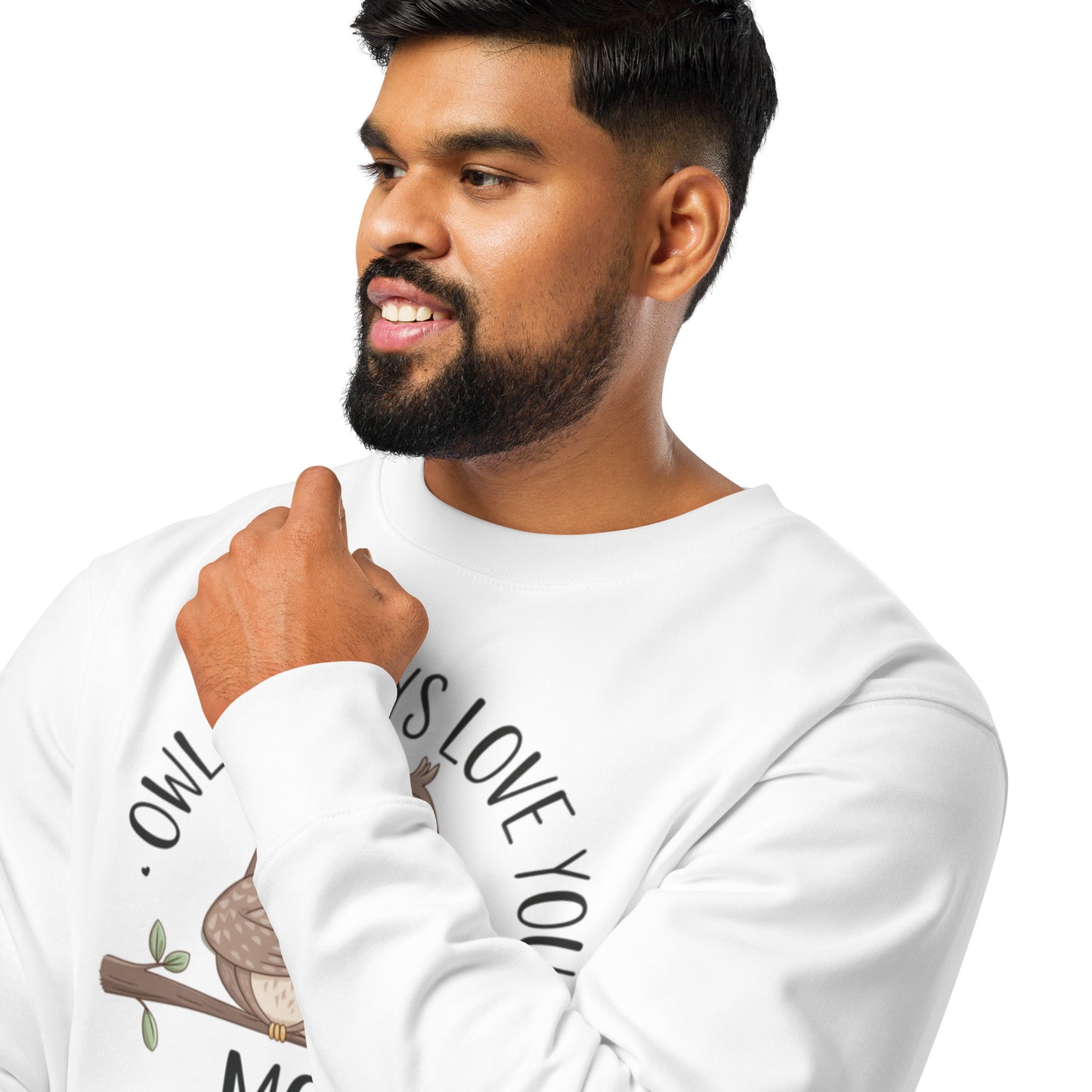 Unisex Organic Sweatshirt – Owl-Themed Eco-Friendly Pullover for Nature Lovers Dudeily