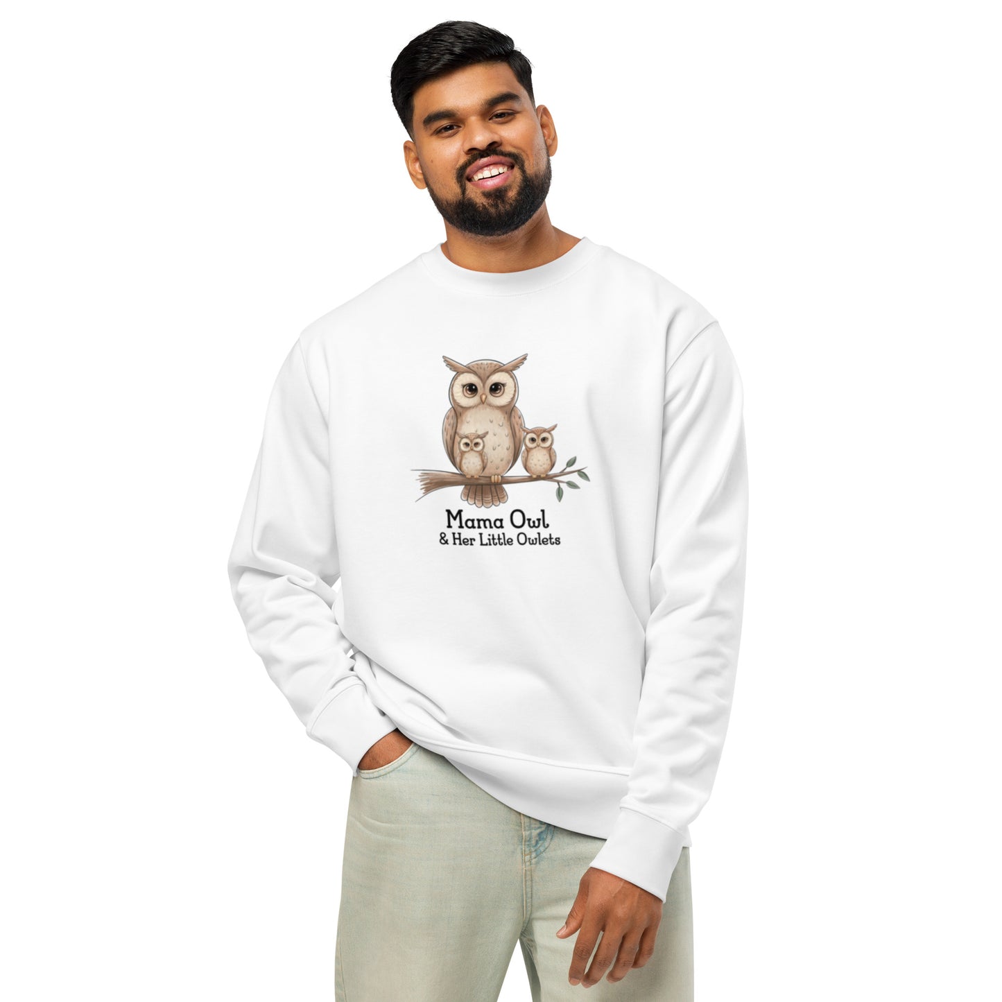 Unisex Organic Sweatshirt – Sustainable Owl-Themed Pullover for Eco-Conscious Comfort Dudeily