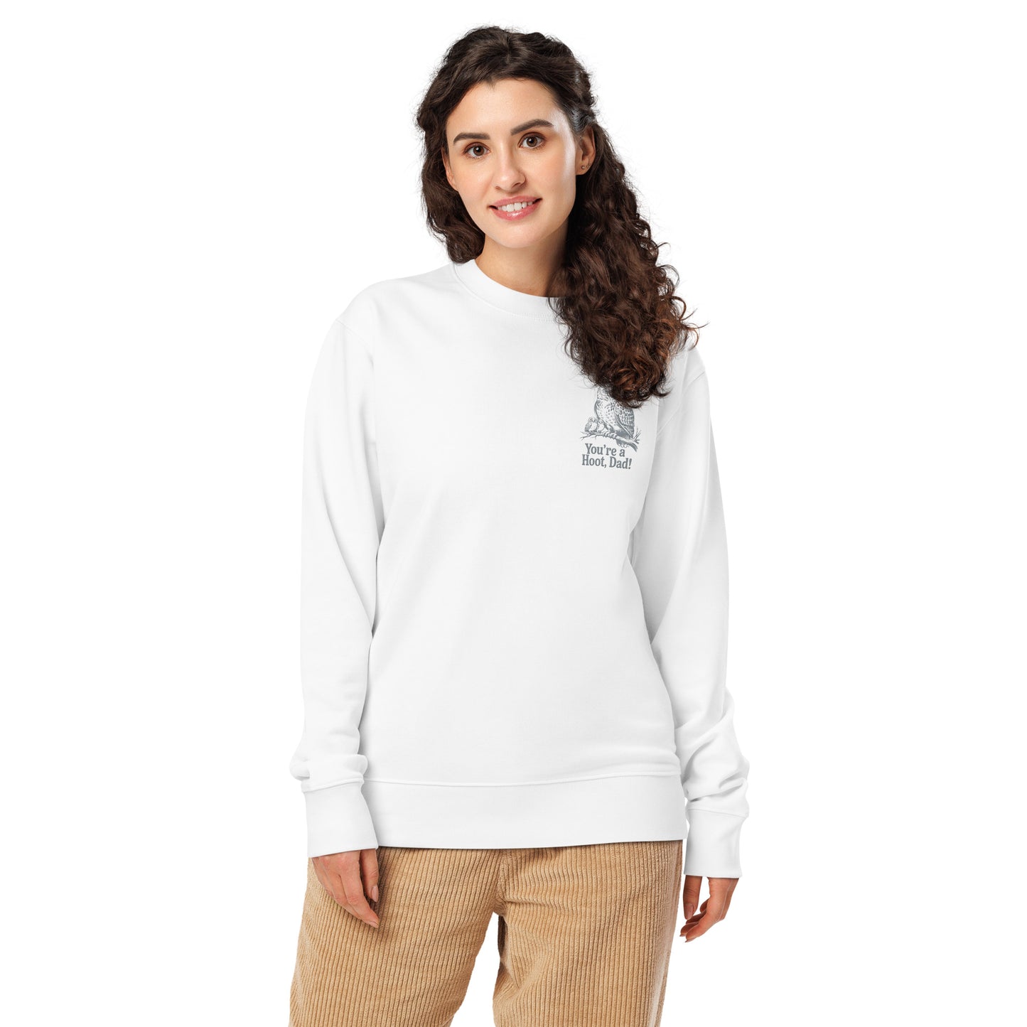 Owl-Themed Unisex Organic Sweatshirt | Sustainable & Eco-Friendly Fashion for Everyday Comfort White Dudeily