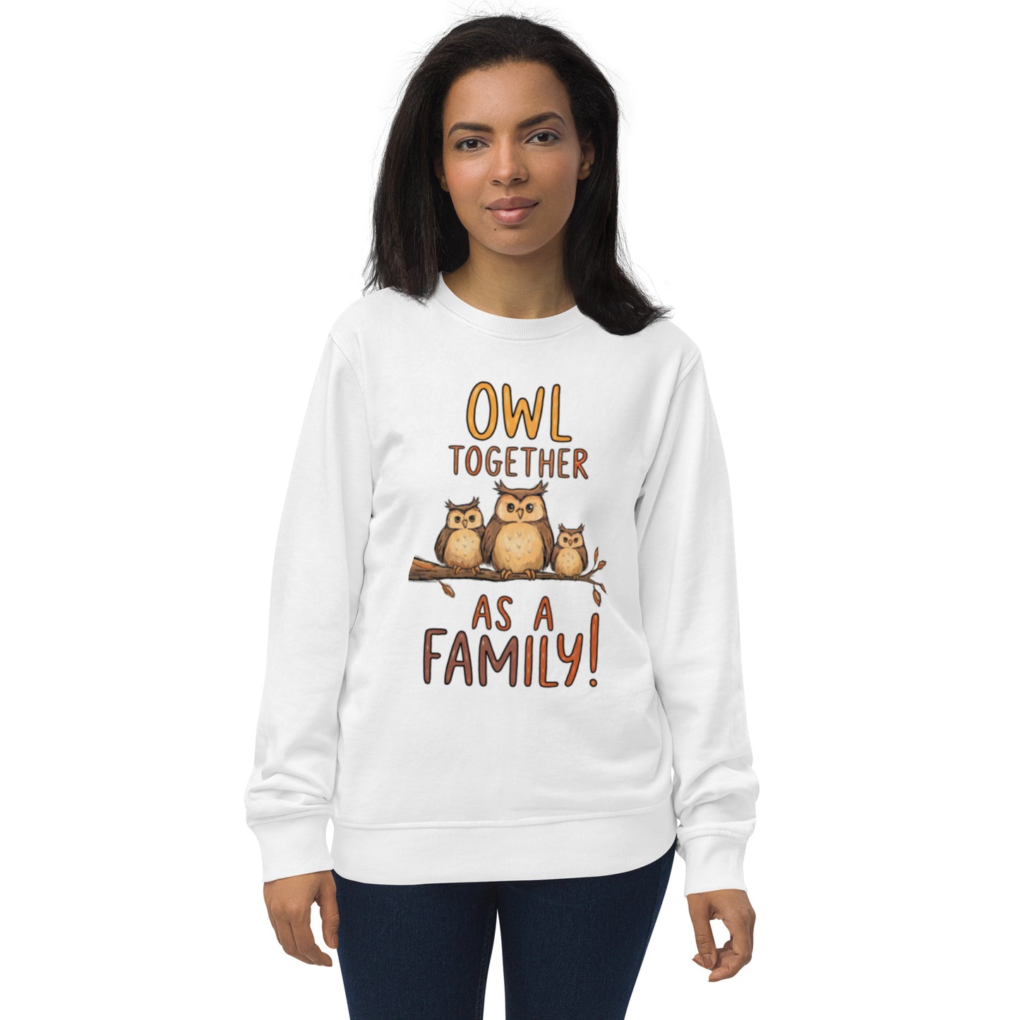 OwlNest Unisex Organic Sweatshirt – Timeless Comfort, Thoughtfully Made White Dudeily