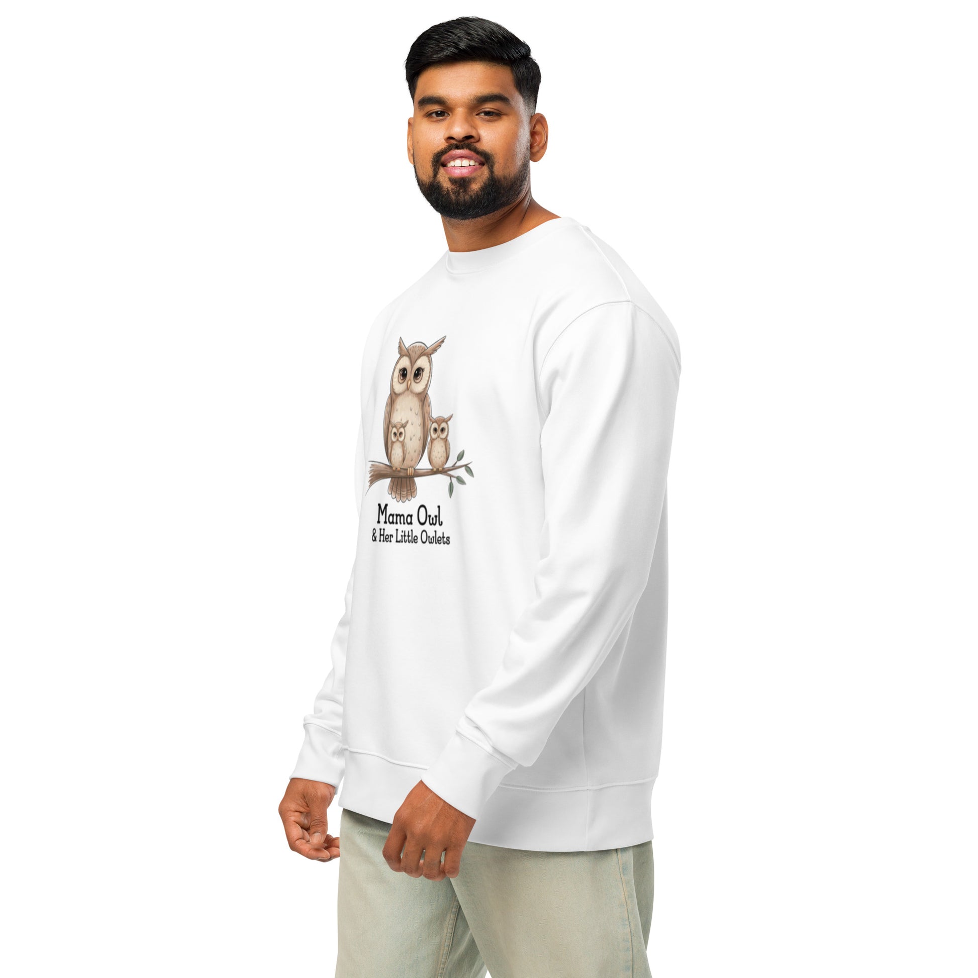 Unisex Organic Sweatshirt – Sustainable Owl-Themed Pullover for Eco-Conscious Comfort Dudeily