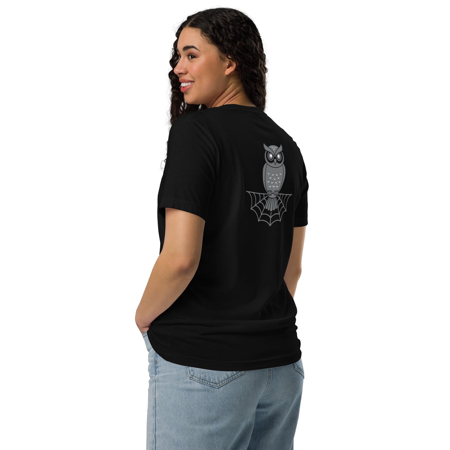 Unisex Staple Eco T-Shirt: Halloween Owl Sustainable Style USA Dudeily