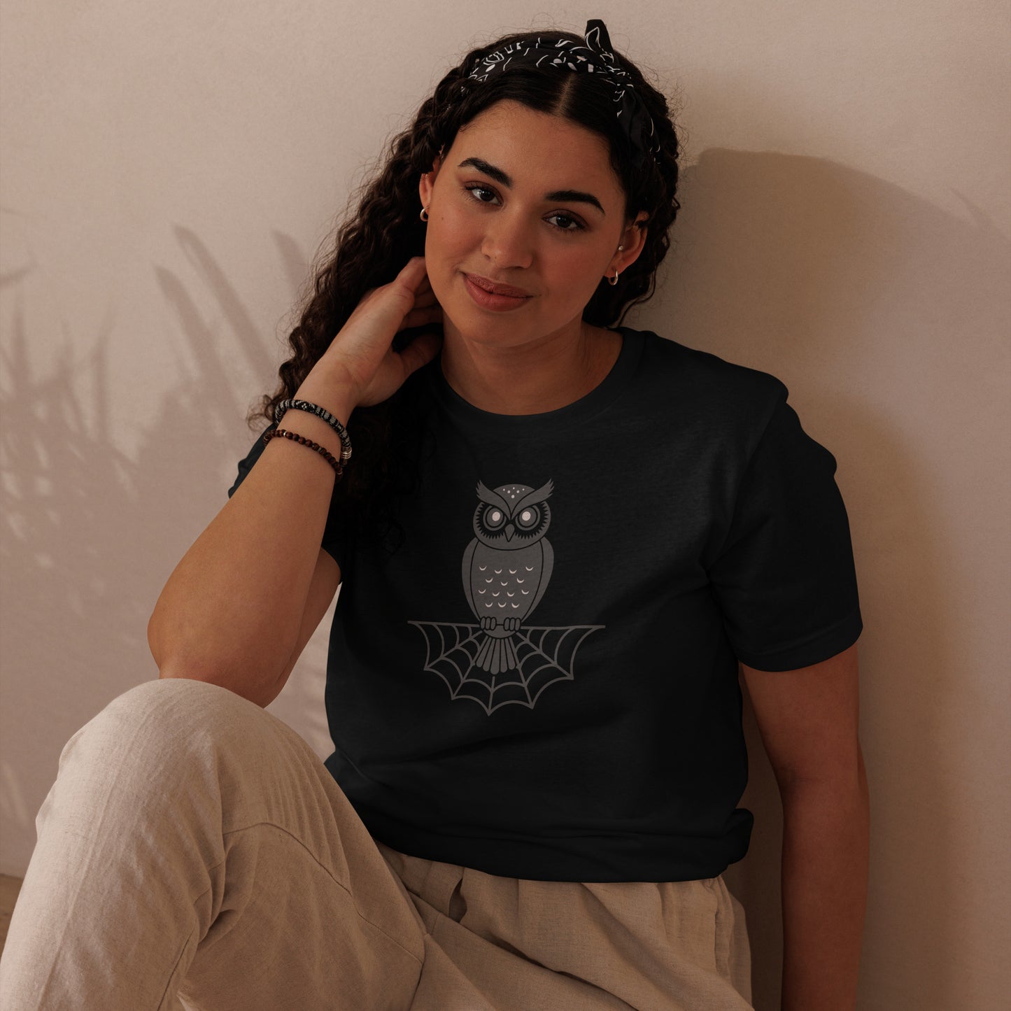 Unisex Staple Eco T-Shirt: Halloween Owl Sustainable Style USA Dudeily