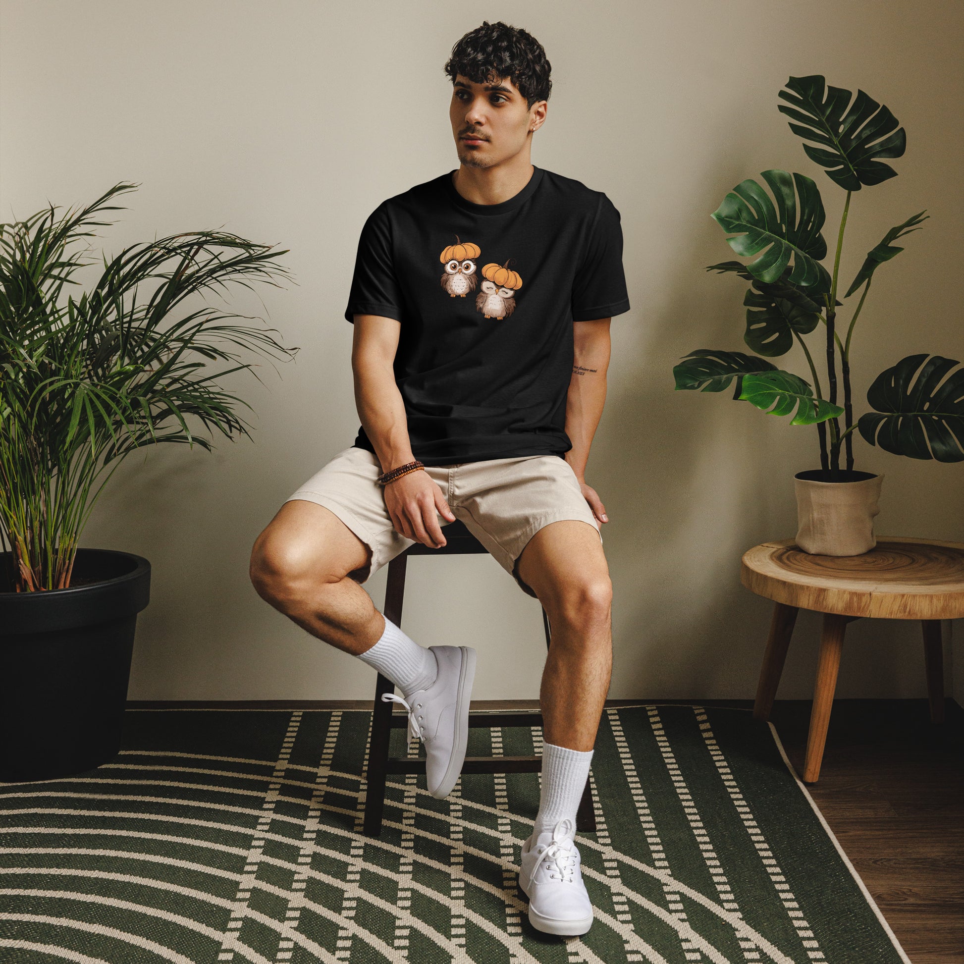 Unisex Staple Eco T-Shirt: Halloween Owl Sustainable Style USA Dudeily