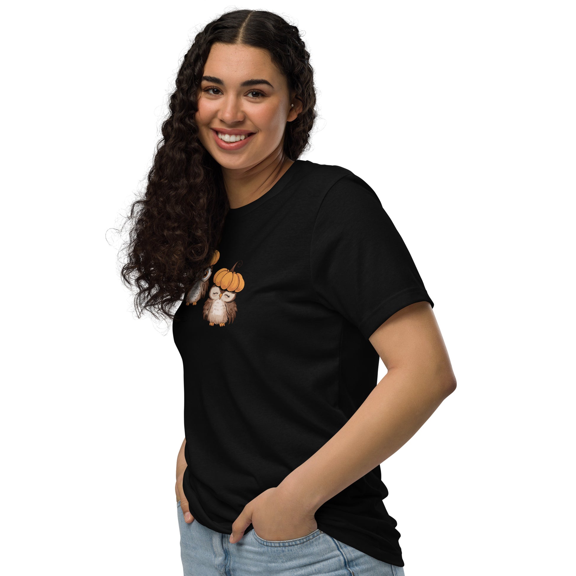 Unisex Staple Eco T-Shirt: Halloween Owl Sustainable Style USA Dudeily