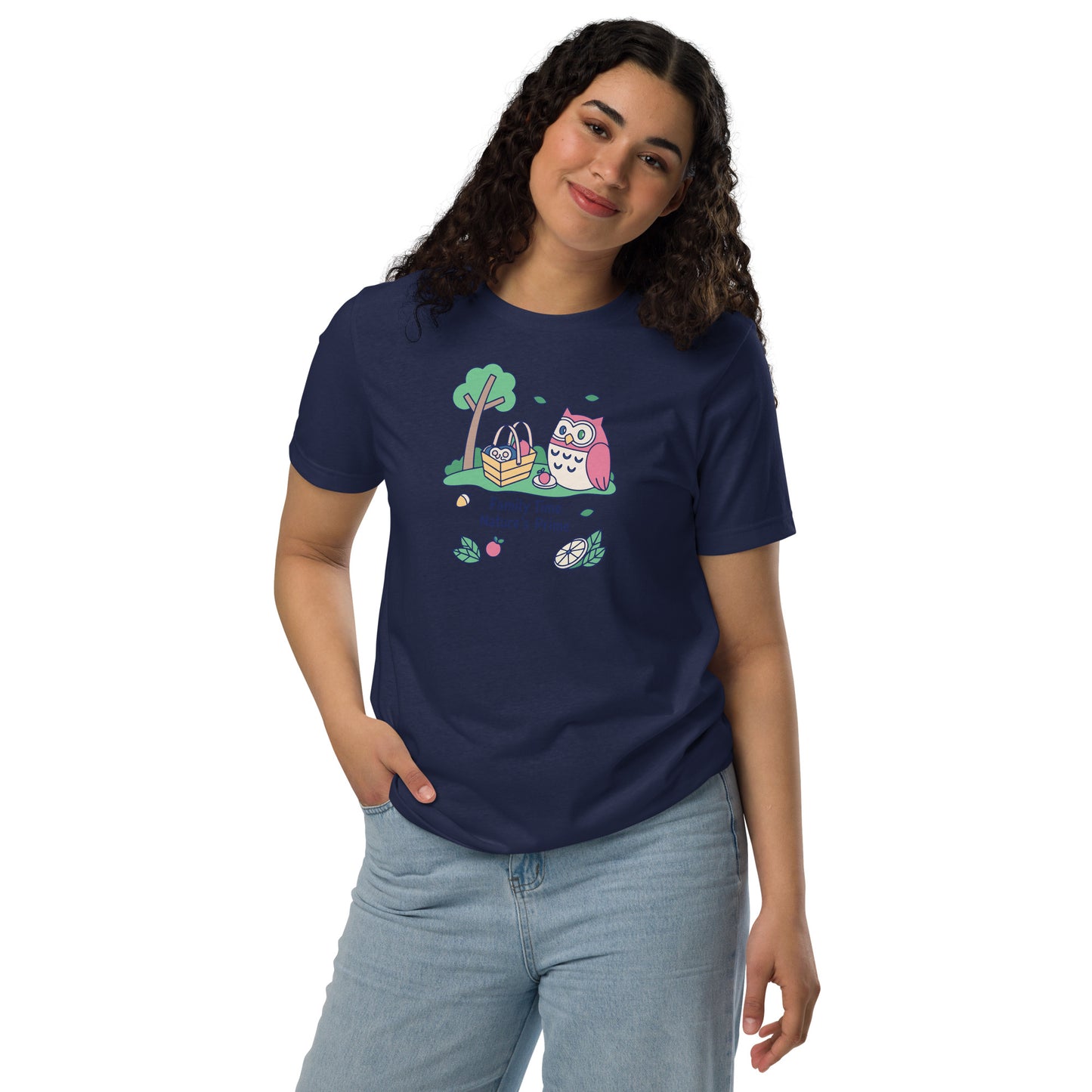 Unisex Staple Eco T-Shirt – OwlCore Sustainable Fashion for Family Day Style Navy Dudeily