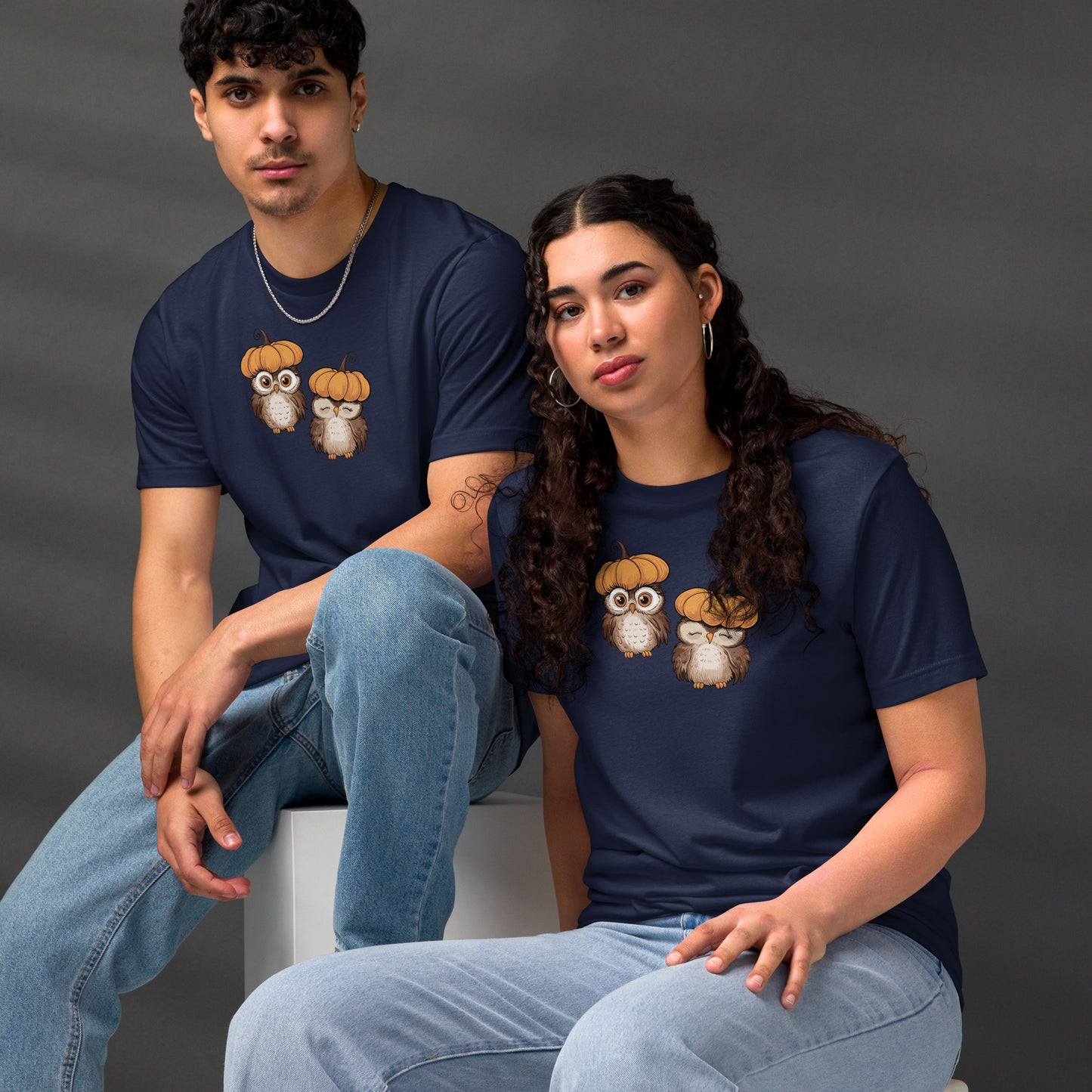 Unisex Staple Eco T-Shirt: Halloween Owl Sustainable Style USA Dudeily