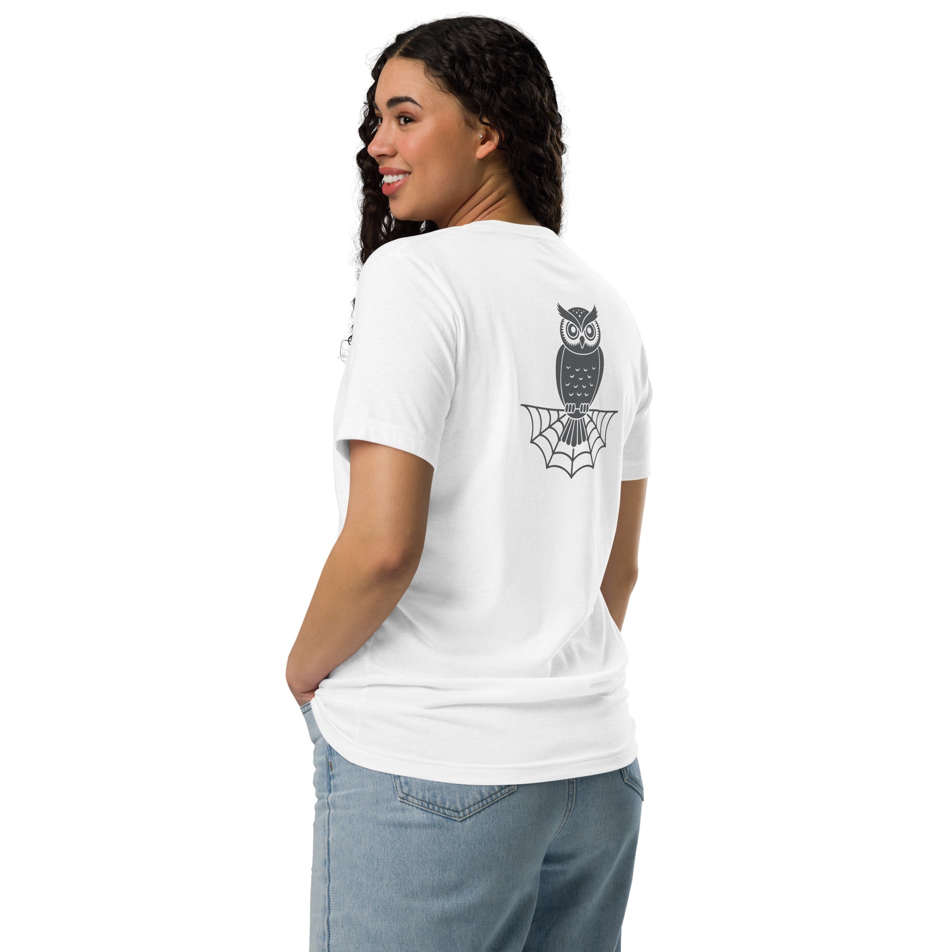 Unisex Staple Eco T-Shirt: Halloween Owl Sustainable Style USA Dudeily